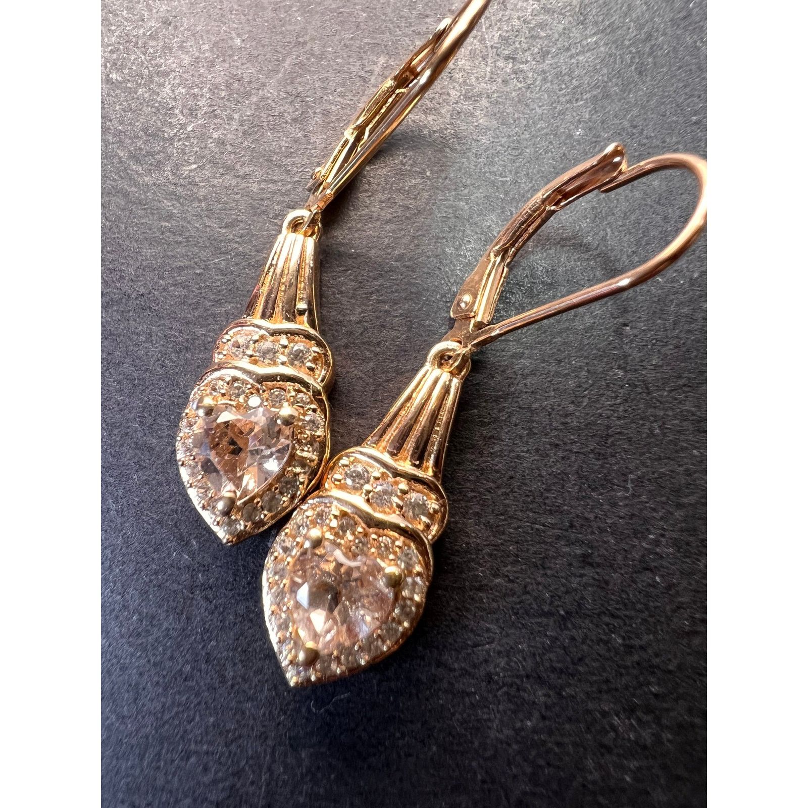 Other Morganite and Zircon rose gold over sterling silver earrings Size ONE SIZE - 2 Thumbnail
