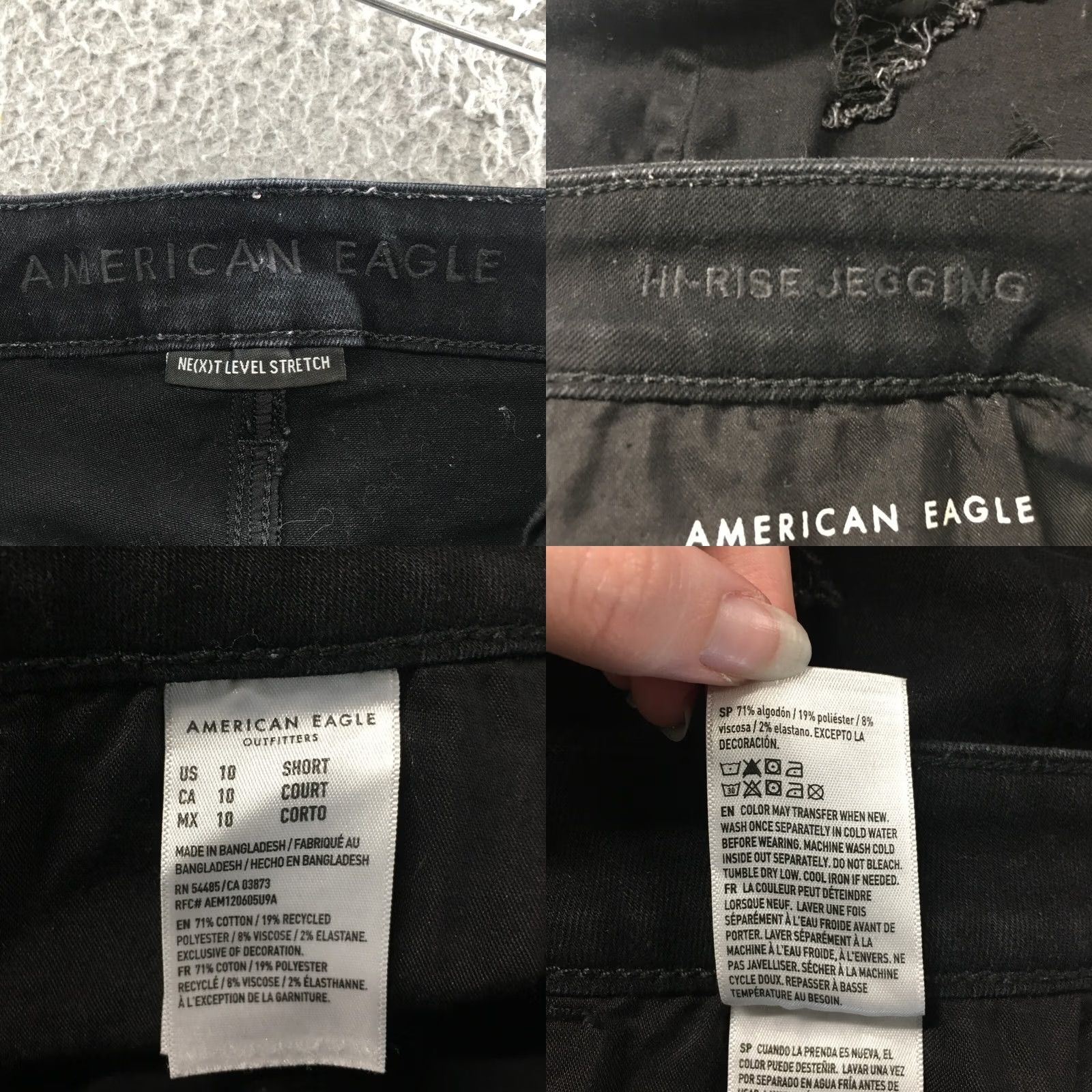 American Eagle Outfitters American Eagle Outfitters Jeans Womens 10 Black Distressed Hi-Rise Jegging Shorter - 32x27 Size 32" / US 10 / IT 46 - 10 Thumbnail