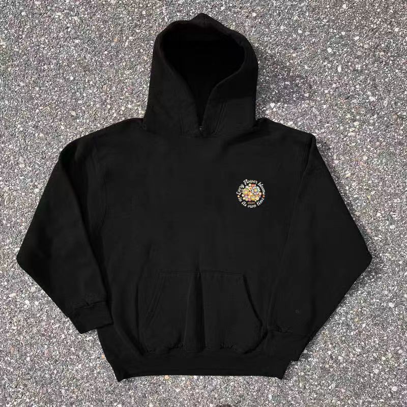 Japanese Brand Hip Hop Floral Smiley Print Casual L Hooded Sweatshirt Size US L / EU 52-54 / 3 - 2 Thumbnail