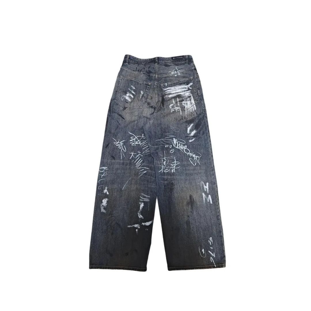Balenciaga o1mt1gz0325 Baggy Jeans Pant in Blue Light Ring Size US 32 / EU 48 - 2 Thumbnail