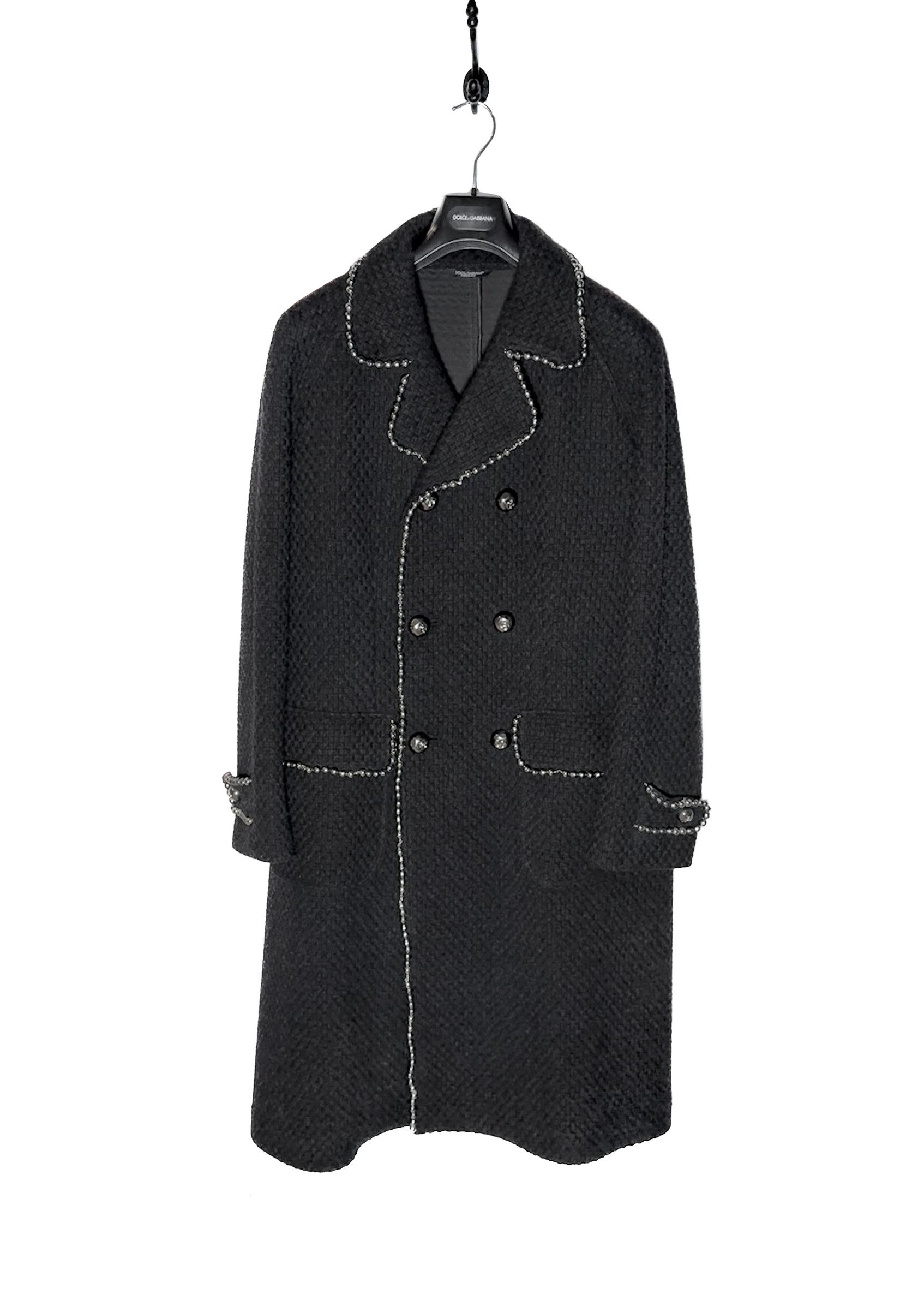 Dolce & Gabbana Dolce & Gabbana FW21 Runway Metal Pearls Tweed Coat Size US S / EU 44-46 / 1 - 1 Thumbnail