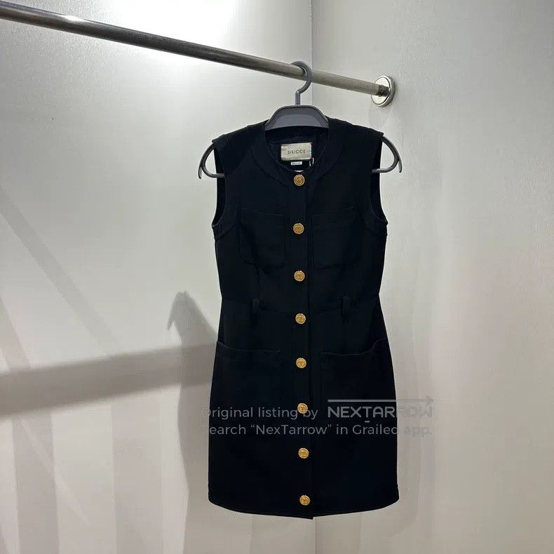 Gucci Gucci Double G gold button sleeveless dress Size XS / US 0-2 / IT 36-38 - 1 Thumbnail