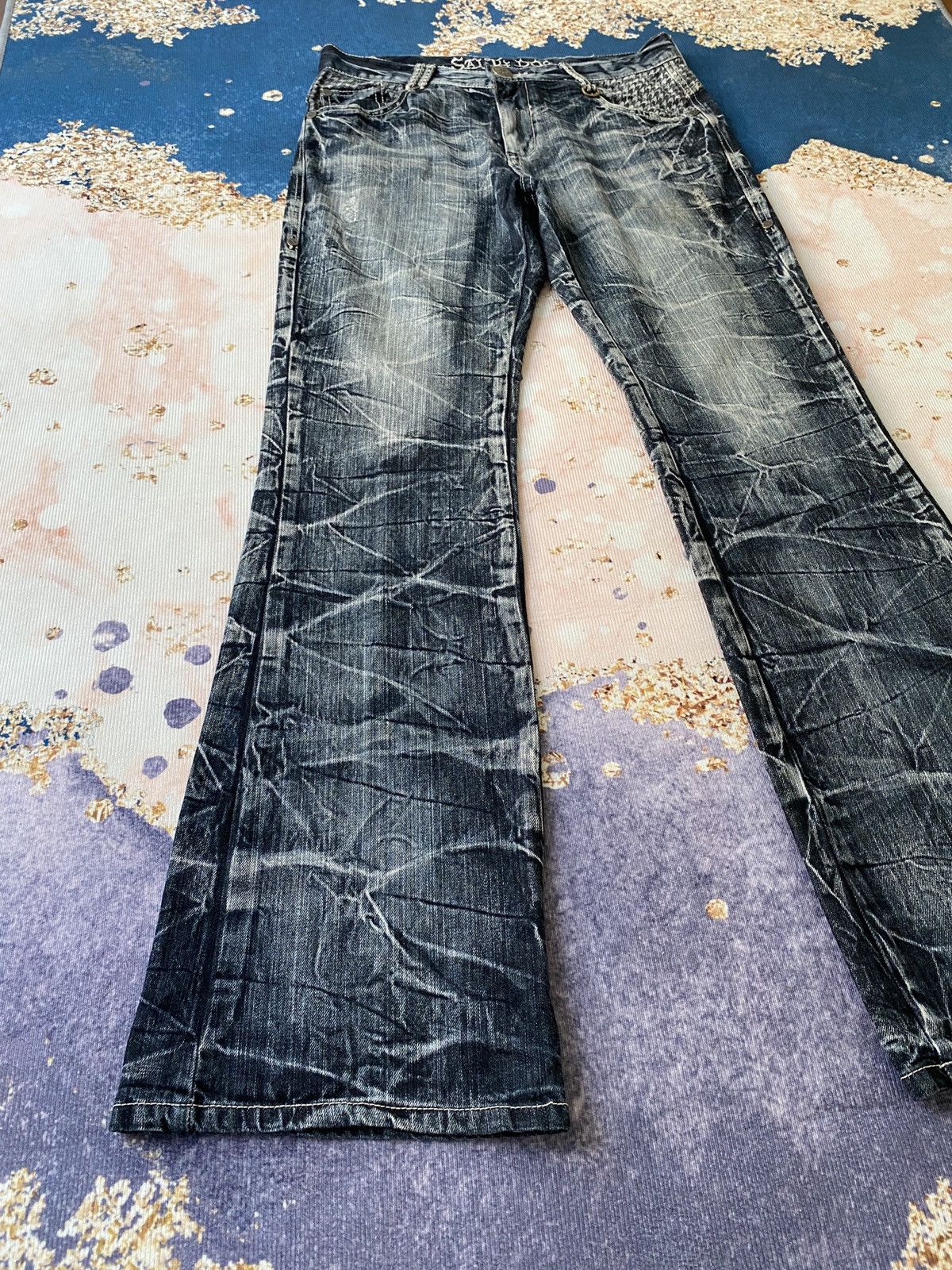 If Six Was Nine × Japanese Brand × Tornado Mart 2000s - Salty Dog Claws Mark Buckle Back Flare Denim Size US 32 / EU 48 - 5 Thumbnail