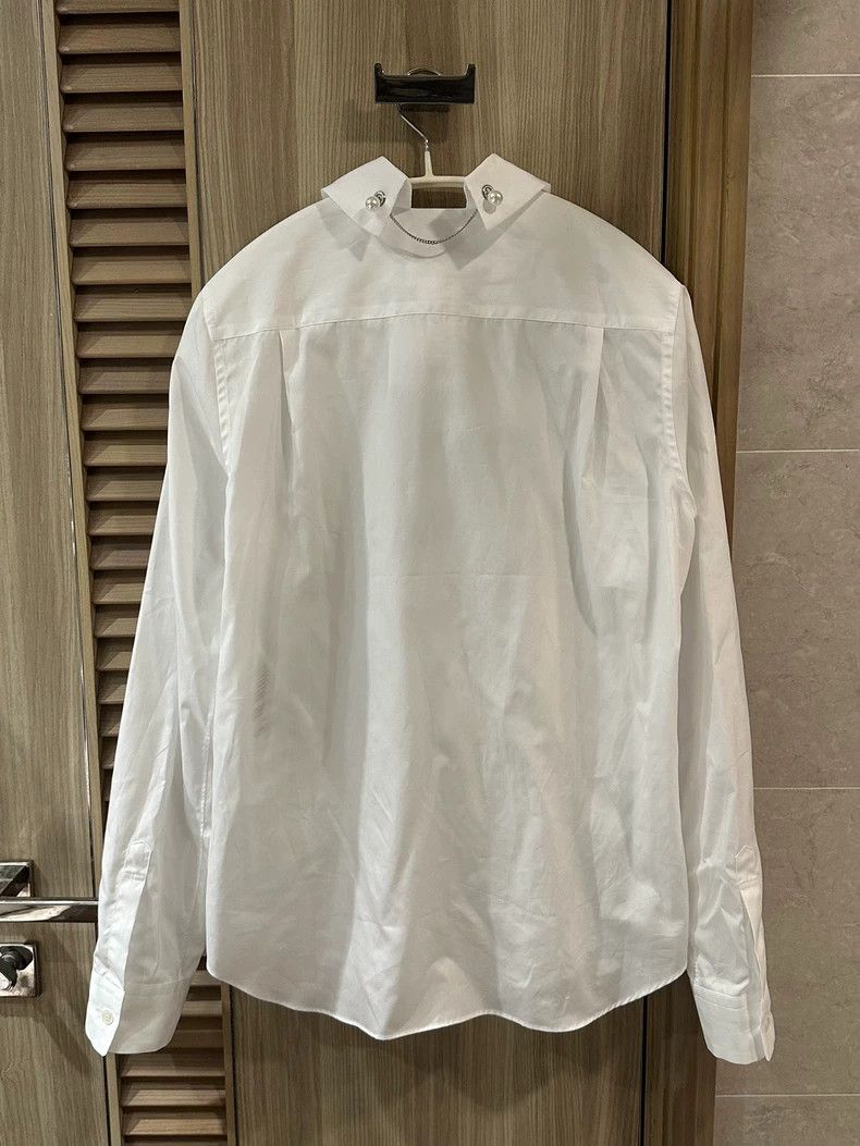 Comme des Garcons Comme Des Garcons White Pearl Collar Shirt Size M / US 6-8 / IT 42-44 - 4 Thumbnail