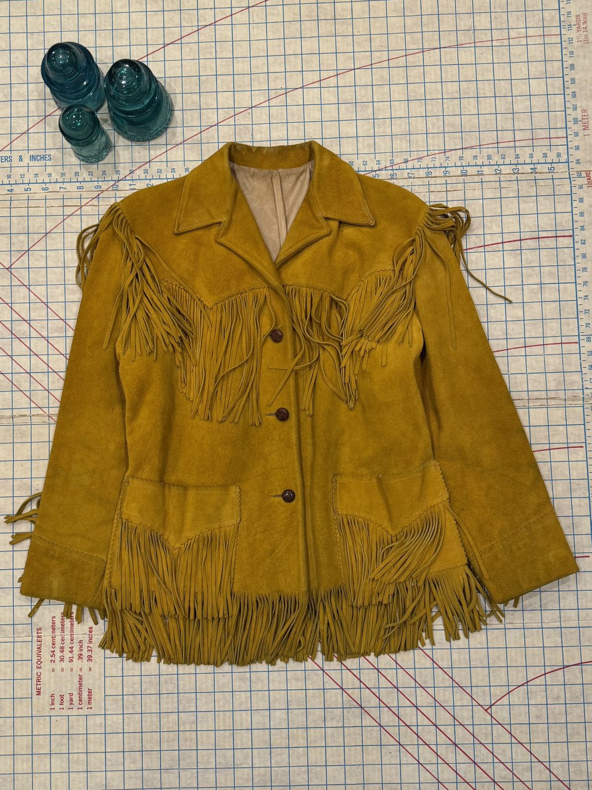 Vintage Vintage Yellow Suede Fringe Western Jacket Women’s Size 16 Size XXL / US 16-18 / IT 52-54 - 3 Thumbnail