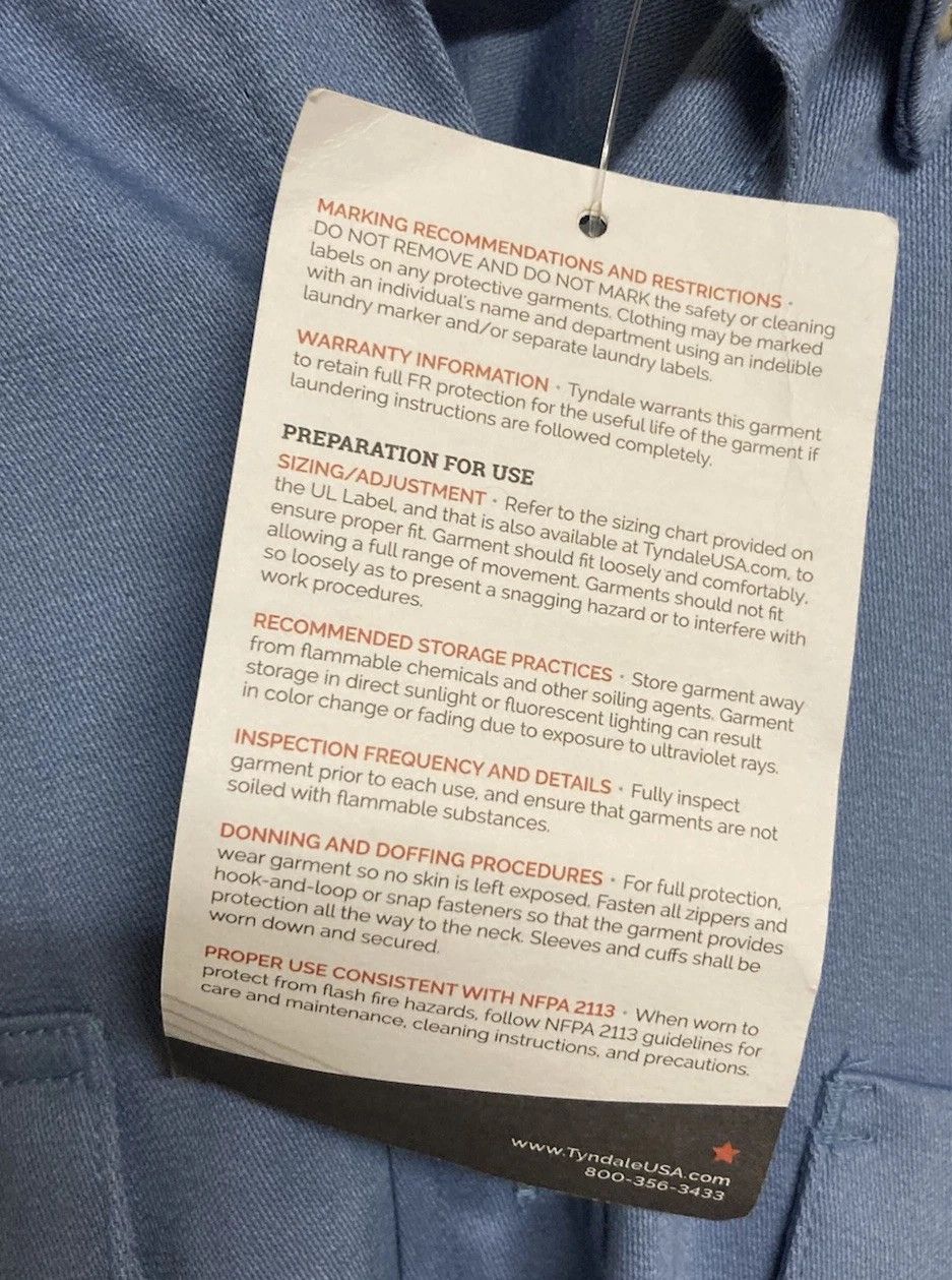Other Tyndale FR Shirt CAT 2 NFPA 2112 K176T Blue Size XL NWT Size US XL / EU 56 / 4 - 4 Thumbnail