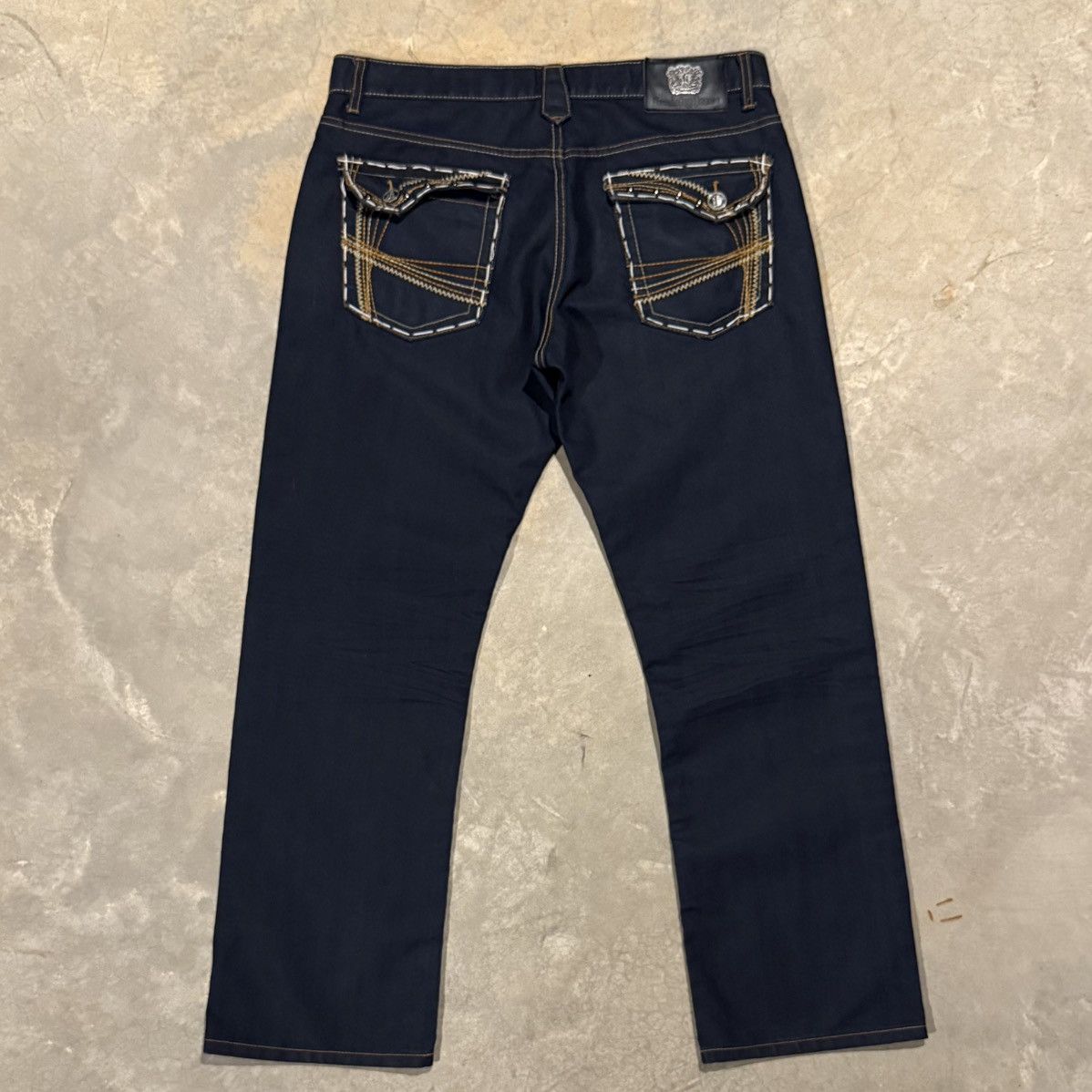 Vintage Vintage 2000s Embroidered Indigo Baggy Jeans Grunge ERD Y2K Size US 36 / EU 52 - 1 Thumbnail