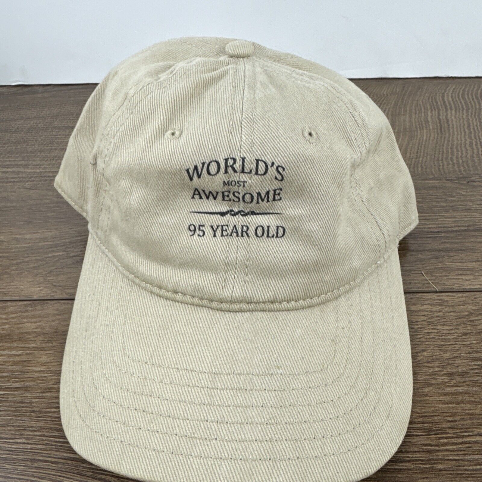Other 95 Years Old Hat Worlds Awesome 95 Tan Brown Hat Adjustable Size ONE SIZE - 6 Thumbnail