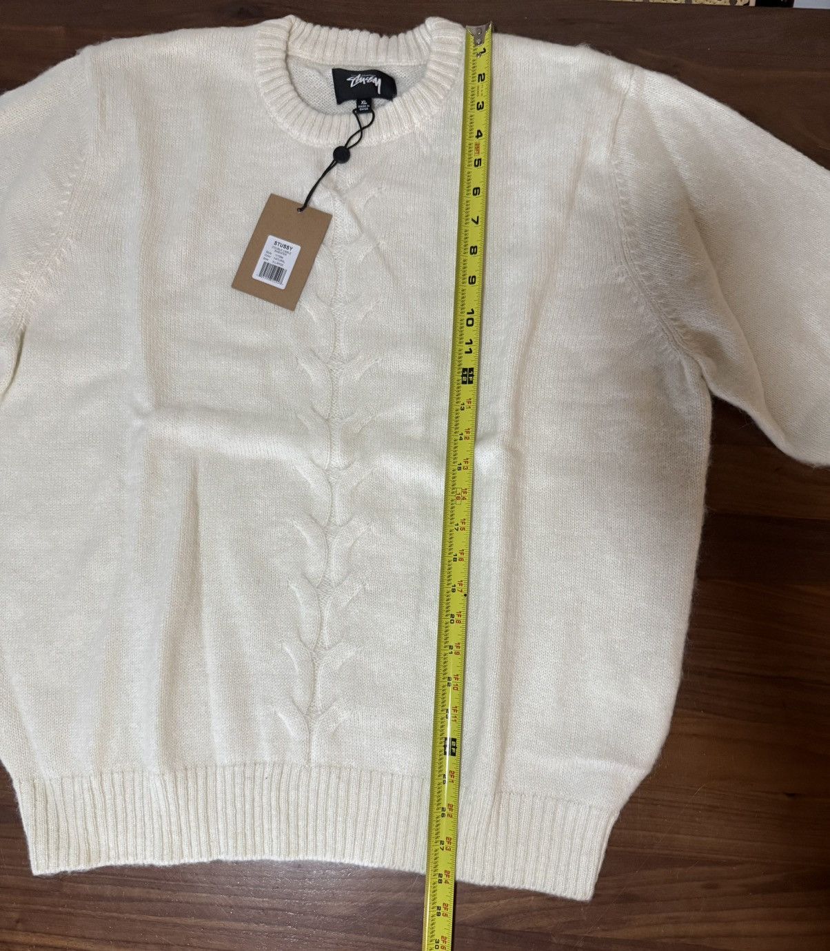 Stussy STÜSSY Double Cable Sweater in Natural Men’s Size XL Size US XL / EU 56 / 4 - 7 Thumbnail