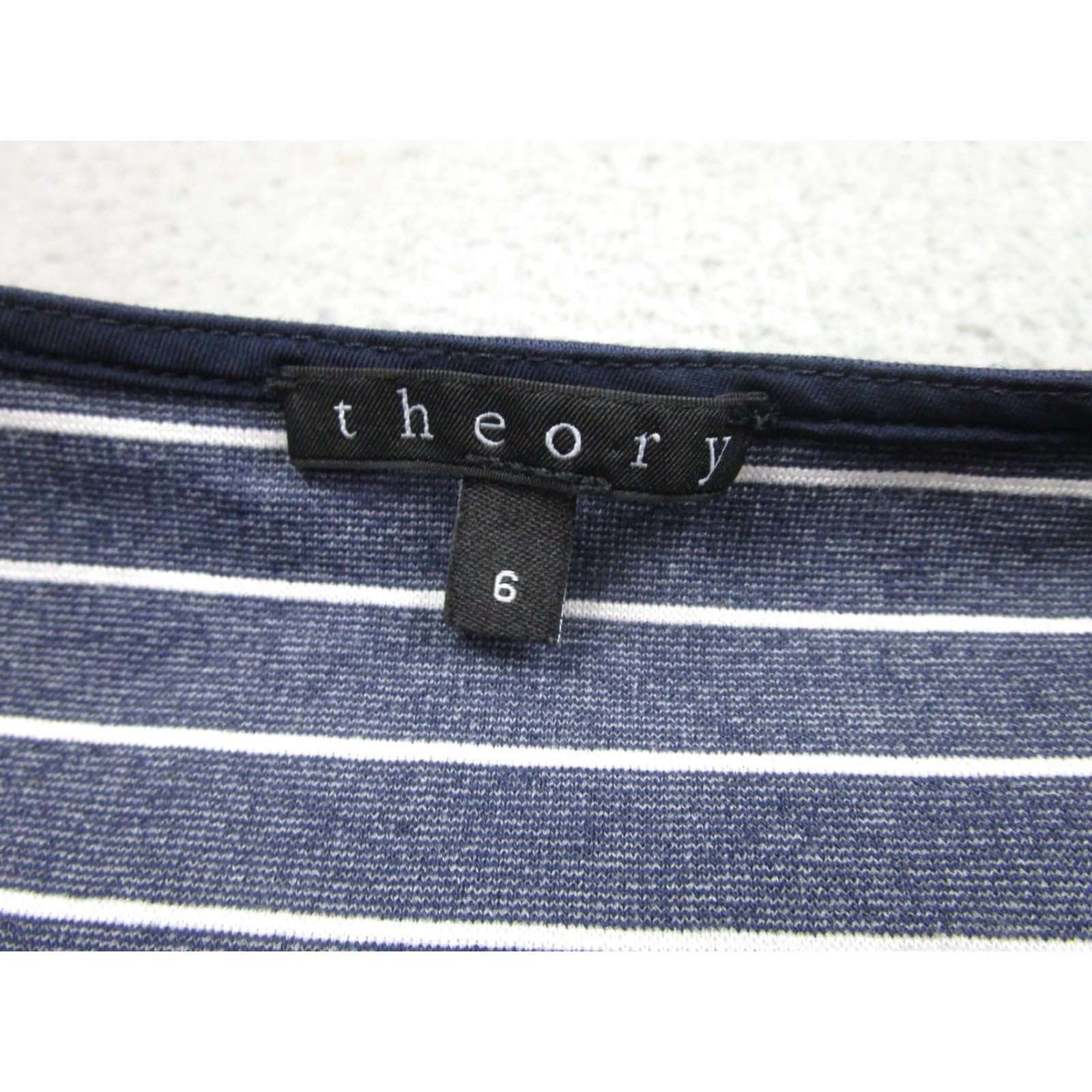 Theory Theory Dress Womens 6 Navy White Stripe Sleeveless Zip Front Fit & Flare Skater Size M / US 6-8 / IT 42-44 - 4 Thumbnail