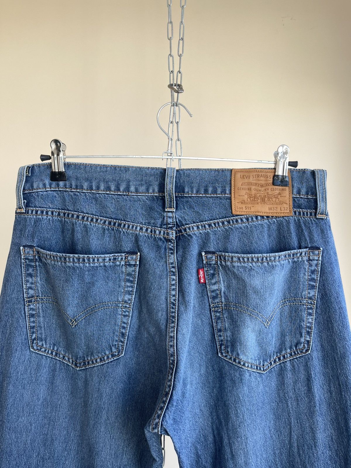 Levi's Premium 511 Zip Fly Tapered Slim Fit 5 Pocket Denim Jeans Size US 32 / EU 48 - 8 Thumbnail