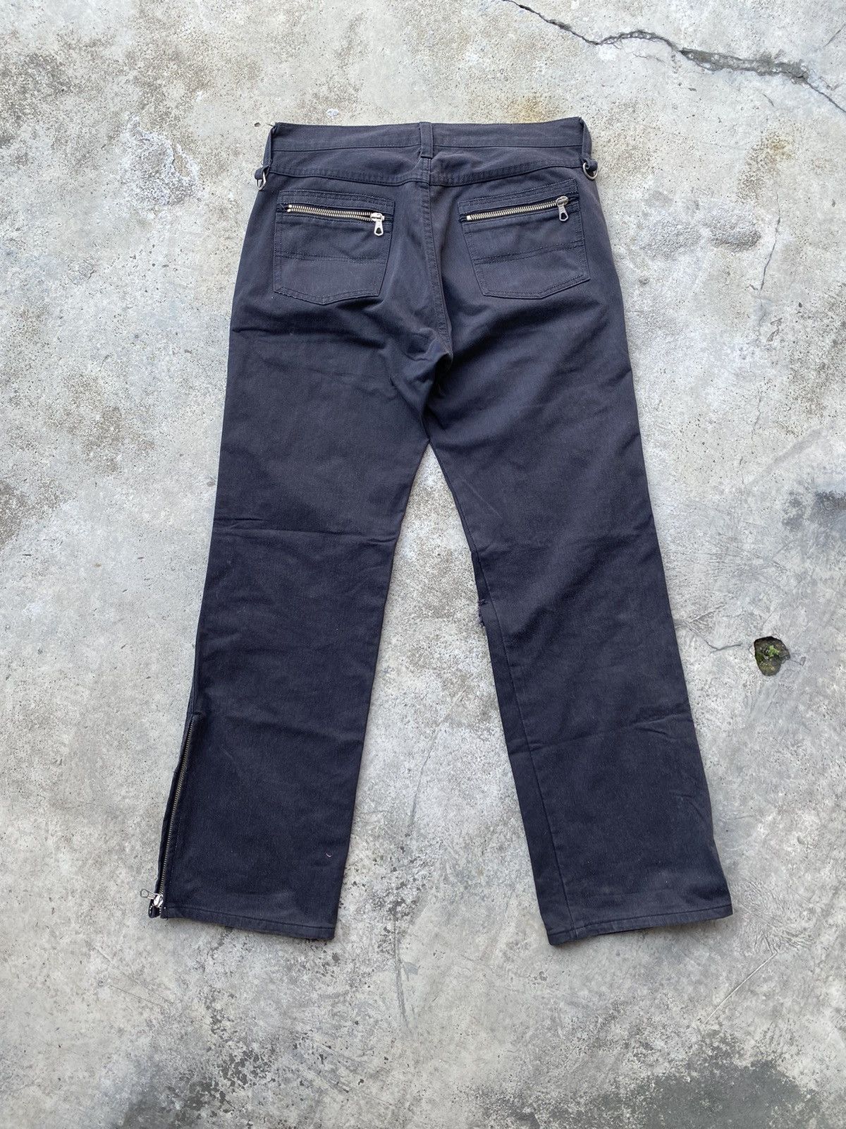 Japanese Brand Open Leg Multi Zipper Flare Pants (7 riri zipp) Size US 30 / EU 46 - 15 Thumbnail