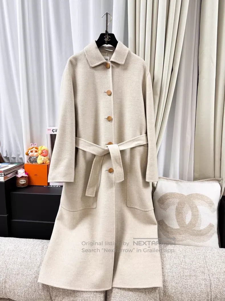 Hermes Hermes Oatmeal Long Sleeve Long Cashmere Coat Size XS / US 0-2 / IT 36-38 - 1 Thumbnail