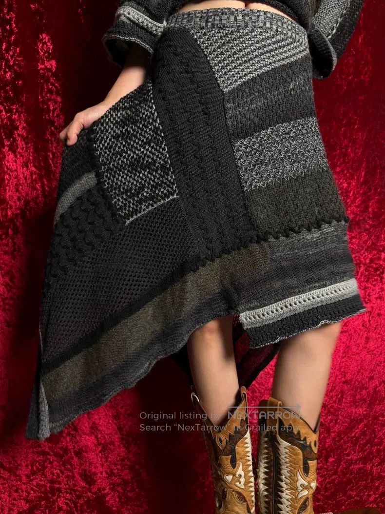 Issey Miyake Issey Miyake size:3 Wandering Poet Knit Cape Skirt Size 22" - 3 Thumbnail