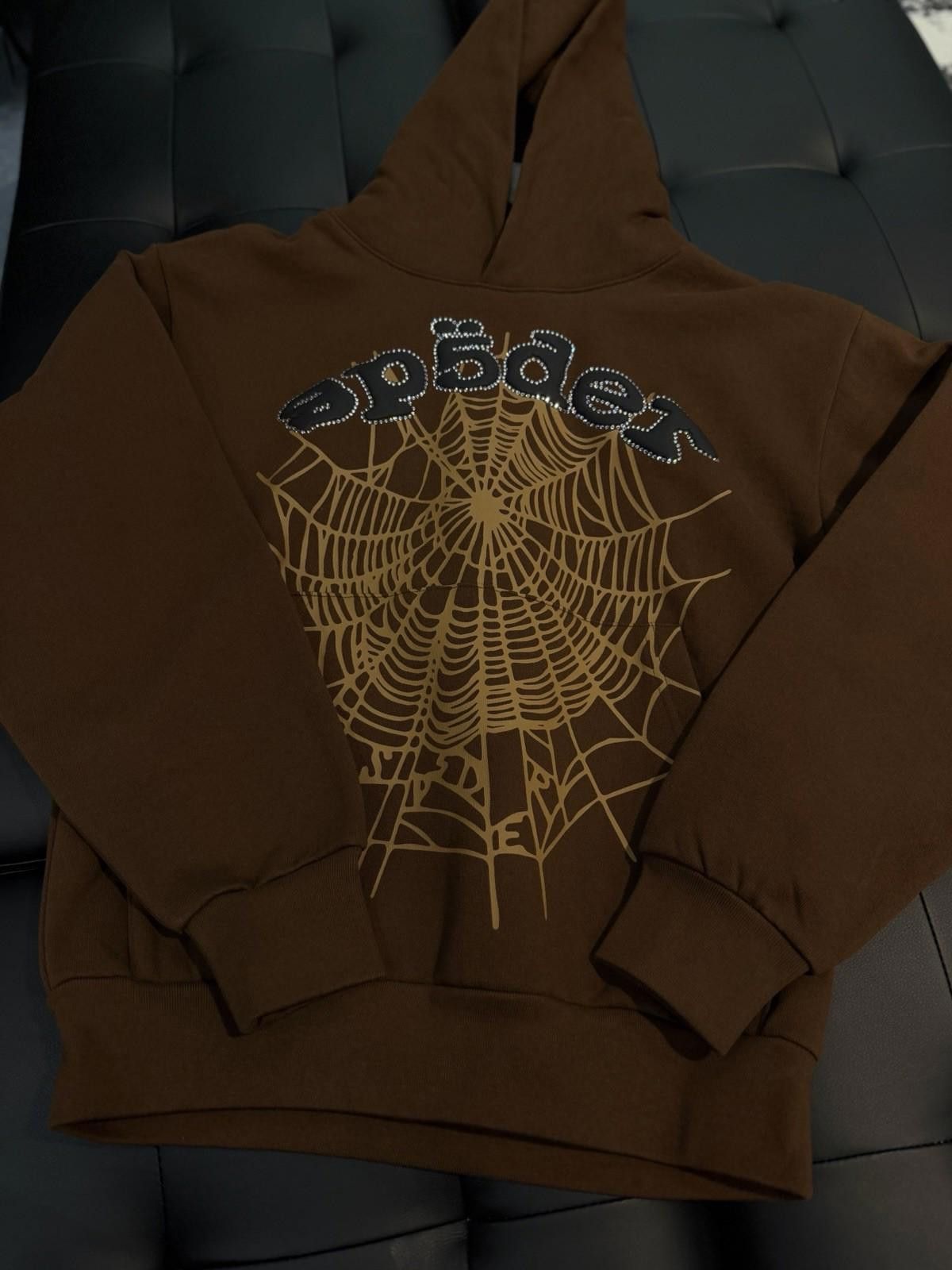 Sp5der Sp5der Worldwide Brown Crystal Hoodie Size (Small) (NEW) Size US S / EU 44-46 / 1 - 3 Thumbnail