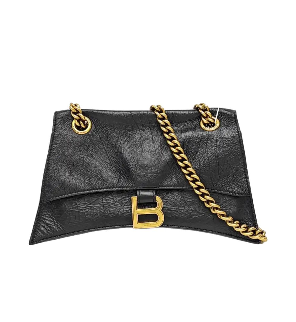 Balenciaga BALENCIAGA Crush Small black cowhide leather shoulder bag gold hardware Size ONE SIZE - 1 Thumbnail