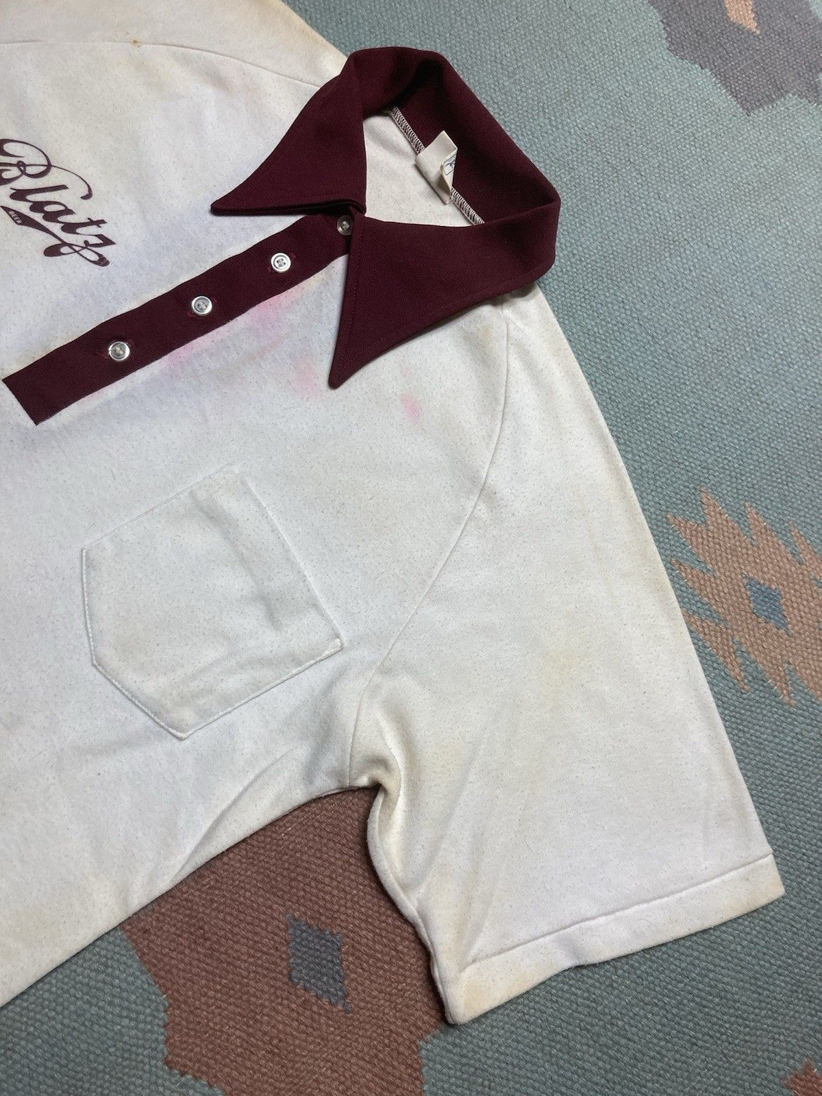 Vintage Vintage 70s polo shirt Blatz Beer dagger collar soft large Size US L / EU 52-54 / 3 - 6 Thumbnail