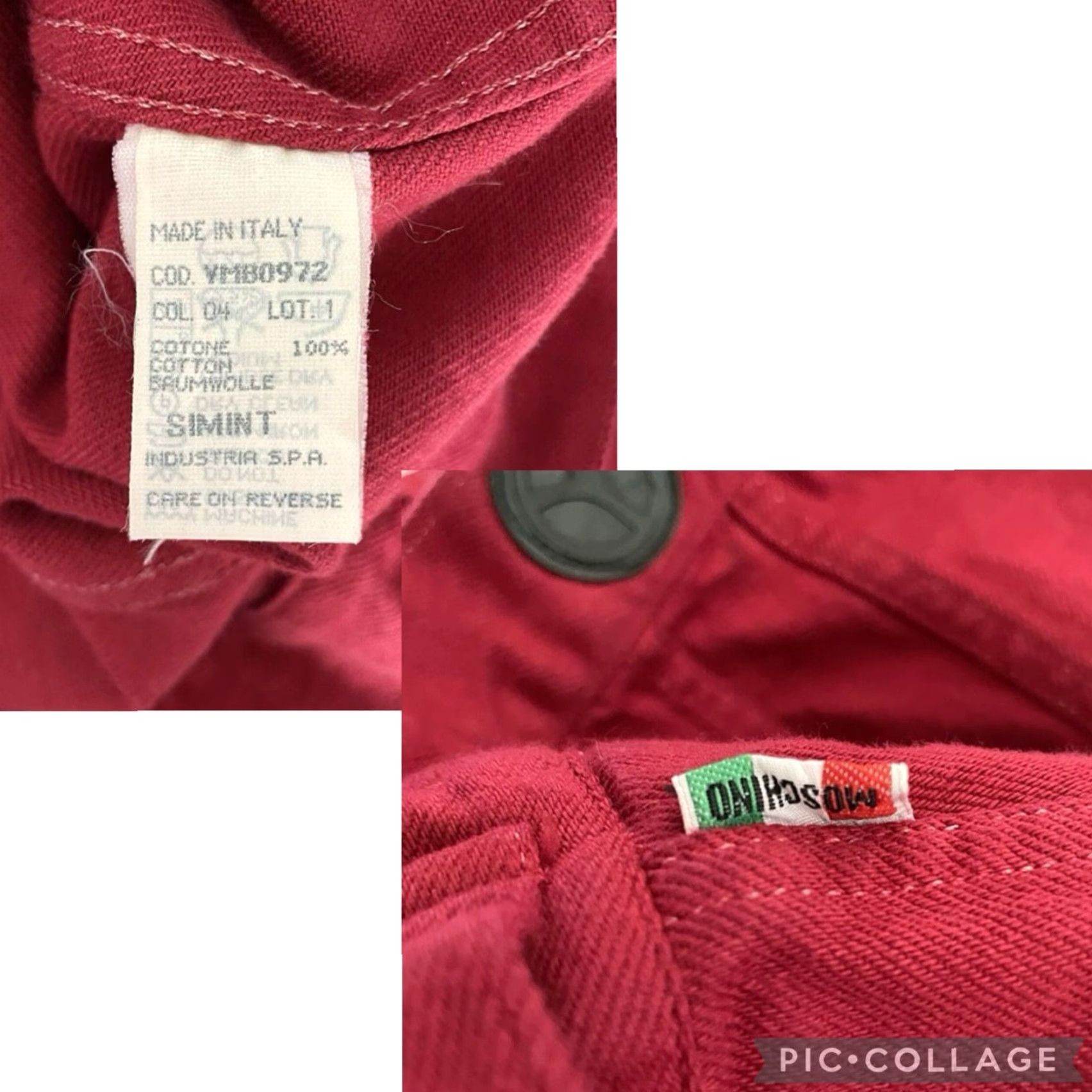 Moschino VINTAGE Moschino Jeans Red Denim Jean Jacket Trucker US 38 / IT 54 Womens Jacket L Cotton Logo 90s Button Front Pockets Size 36" / US 14 / IT 50 - 7 Thumbnail