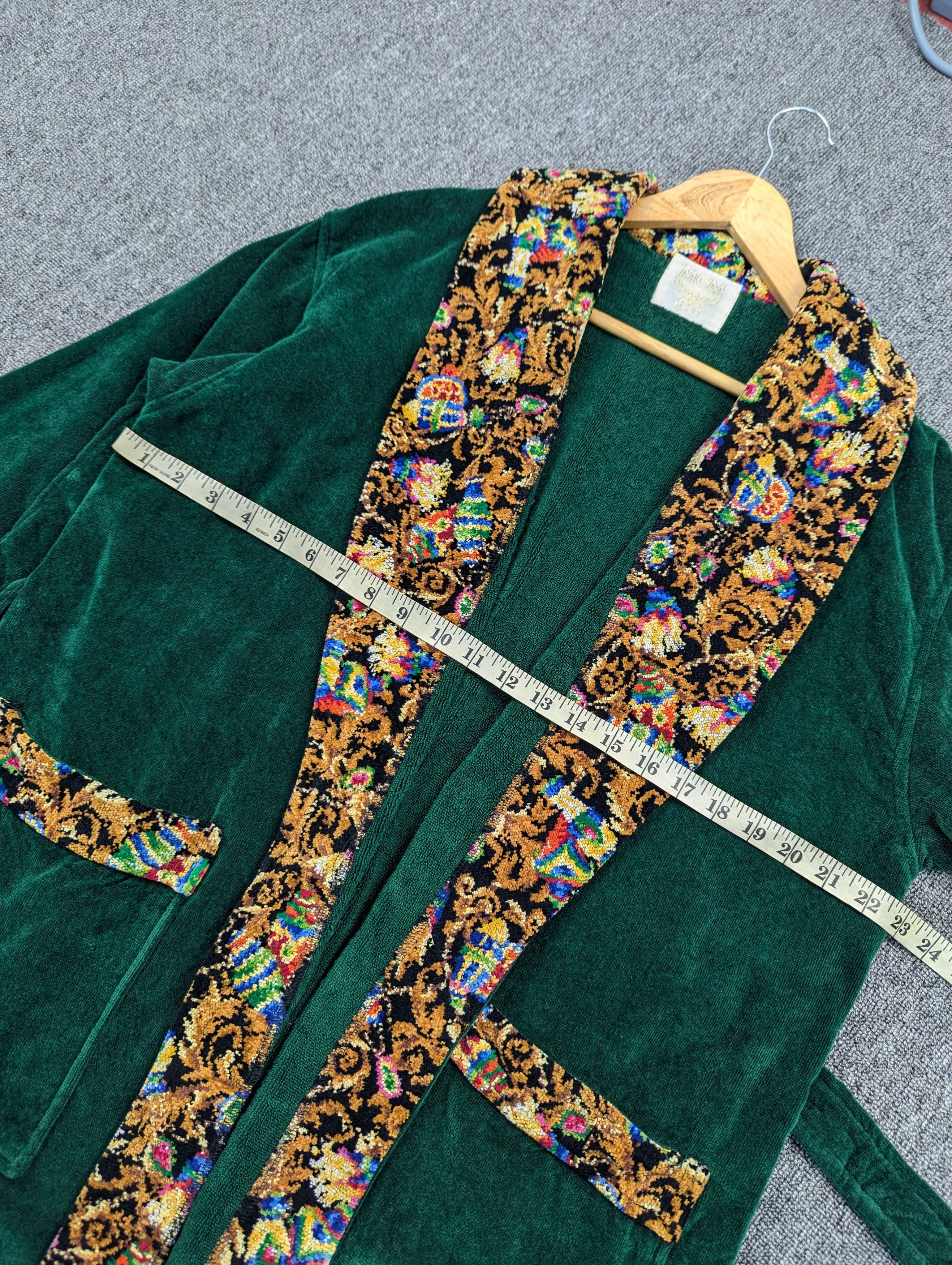 MCM Vintage MCM Velour Robe Green Gold Embroidery Logo Size US L / EU 52-54 / 3 - 13 Thumbnail
