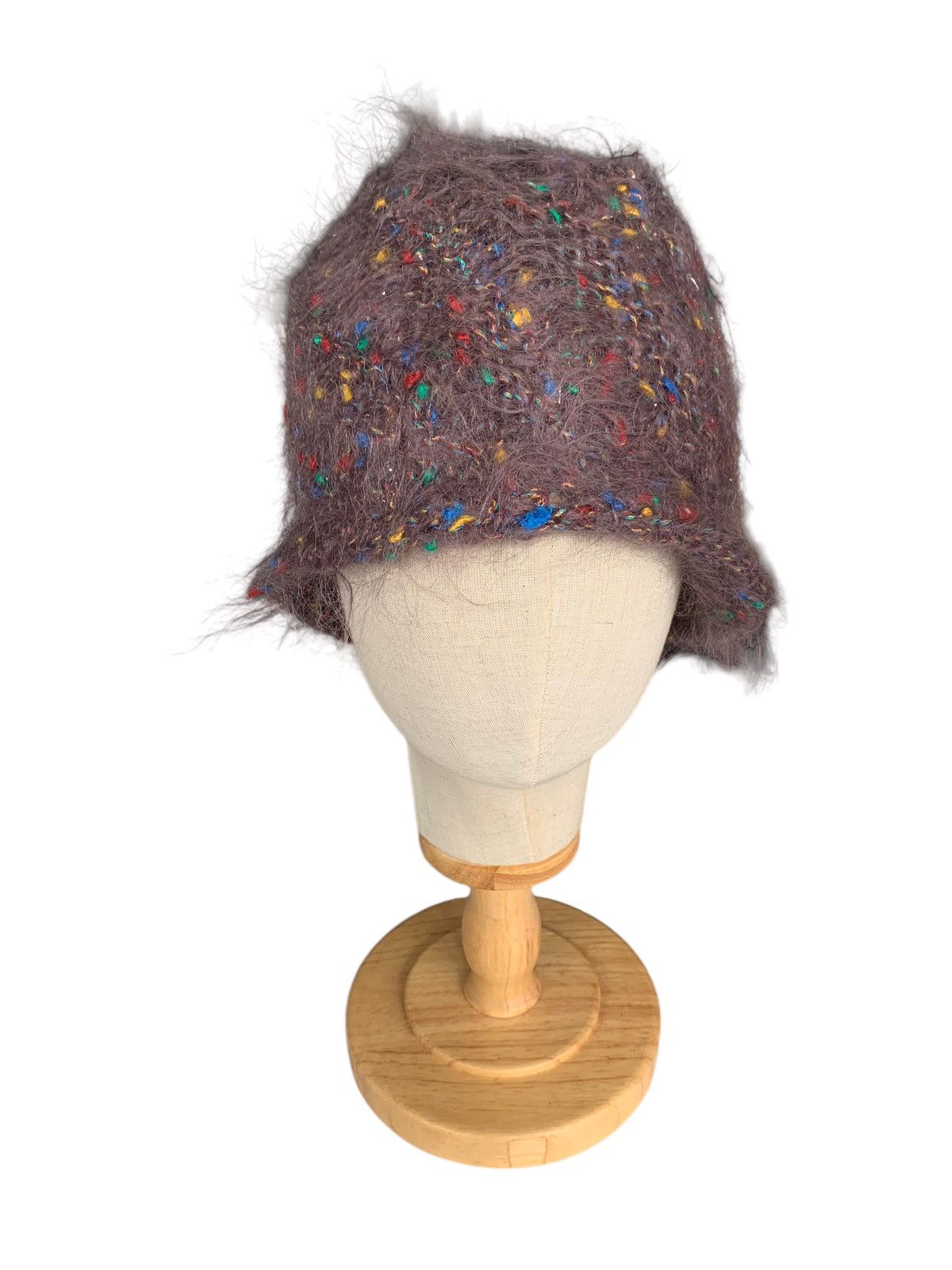 14th Addiction × Japanese Brand × Le Grande Bleu (L.G.B.) Punk Style Fur Distressed Knit Multicolour Beanie Hats Size ONE SIZE - 2 Thumbnail