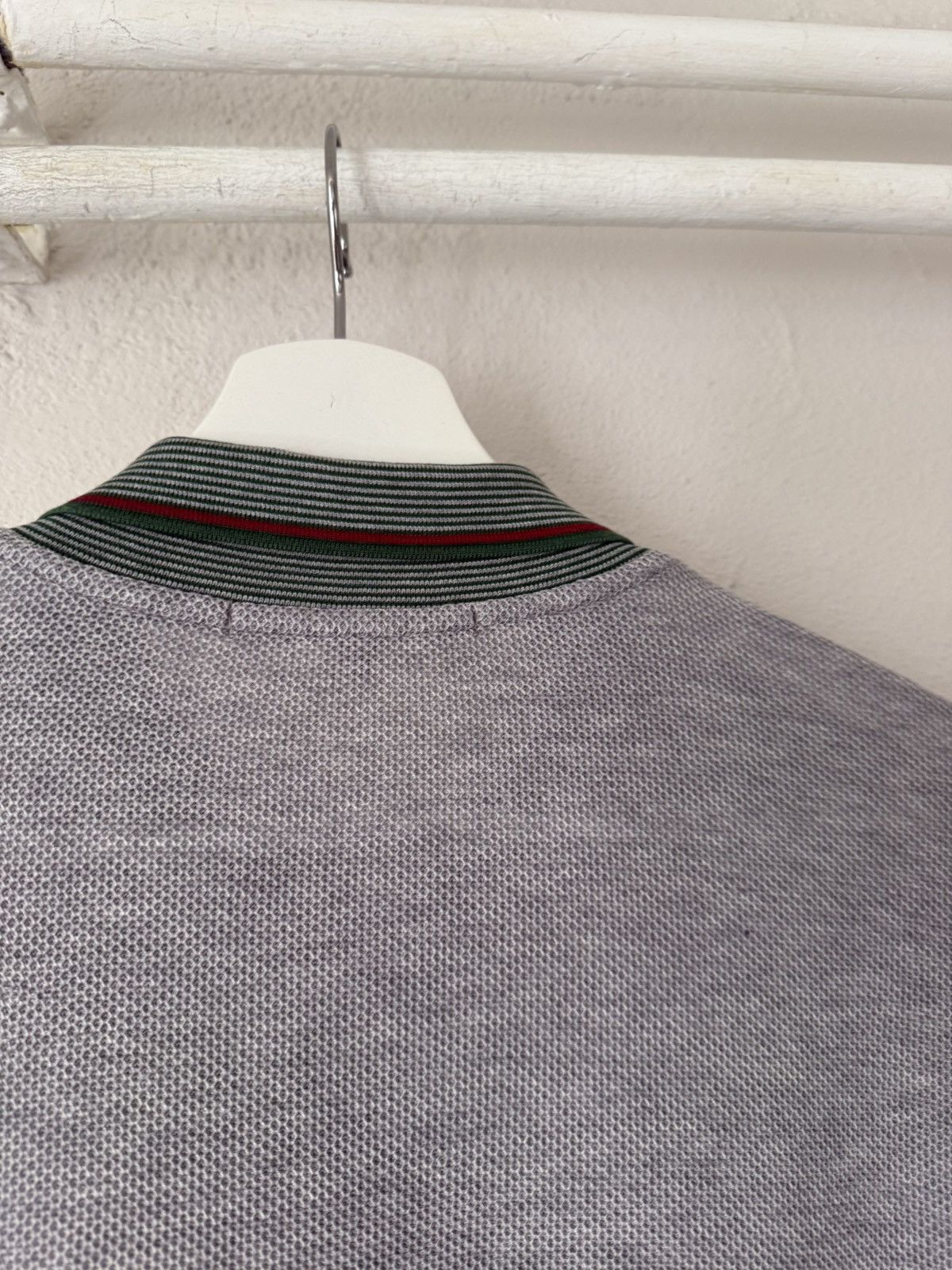 Gucci Grey Polo with Web Stripe Trim Size US L / EU 52-54 / 3 - 10 Thumbnail