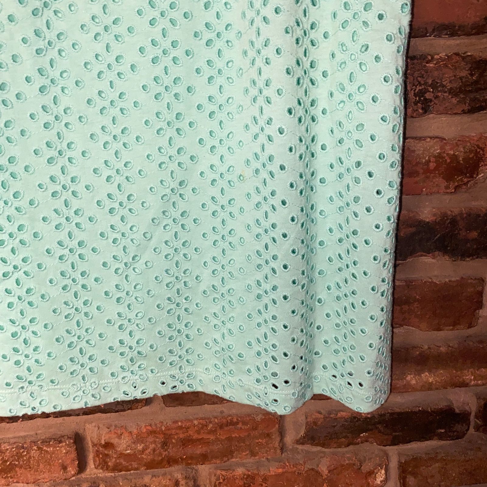 Croft & Barrow Croft & Barrow Aqua Blue Eyelet Embroidered Blouse 1X Size XL / US 12-14 / IT 48-50 - 3 Thumbnail