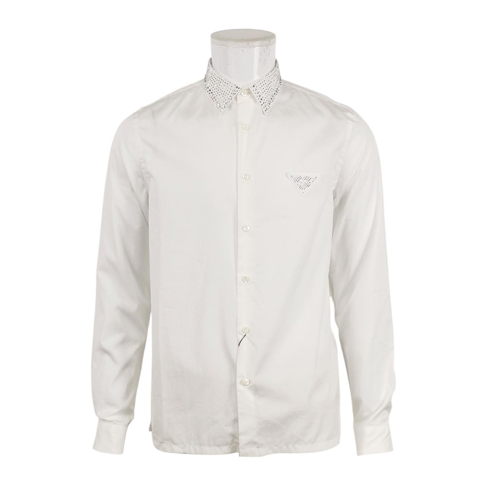 Prada Prada Cotton Studded Shirt with White Design - dmc Size M / US 6-8 / IT 42-44 - 1 Thumbnail