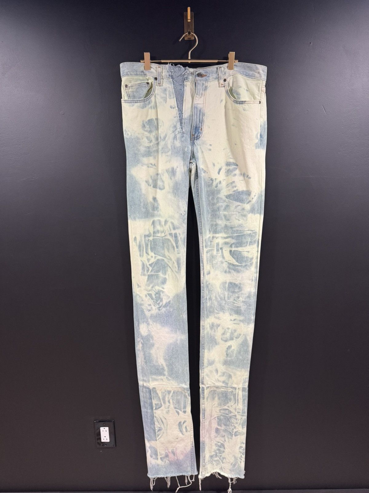 Vale Valelives Slime Green Distressed Extreme Extended Denim Size US 36 / EU 52 - 2 Thumbnail