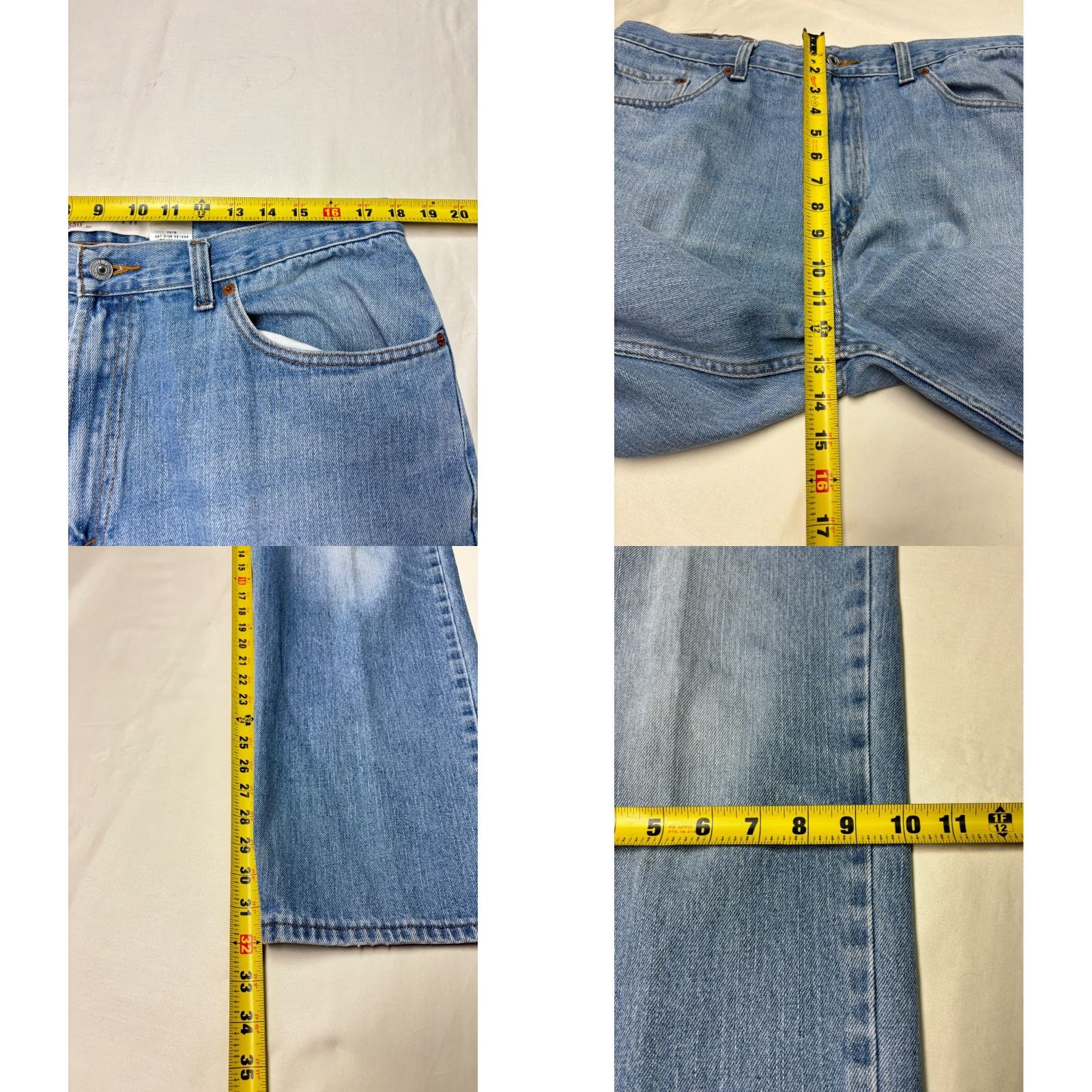 Levi's Levi's 550 Jeans Relaxed Fit Light Wash Mens 38x34 Jeans Cotton Denim Stretch Relaxed Straight Blue 38 Mens Regular 34 Inseam Size US 38 / EU 54 - 9 Thumbnail