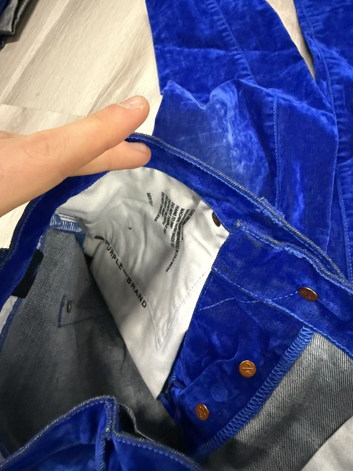 Purple Brand Blue Velour Jeans
