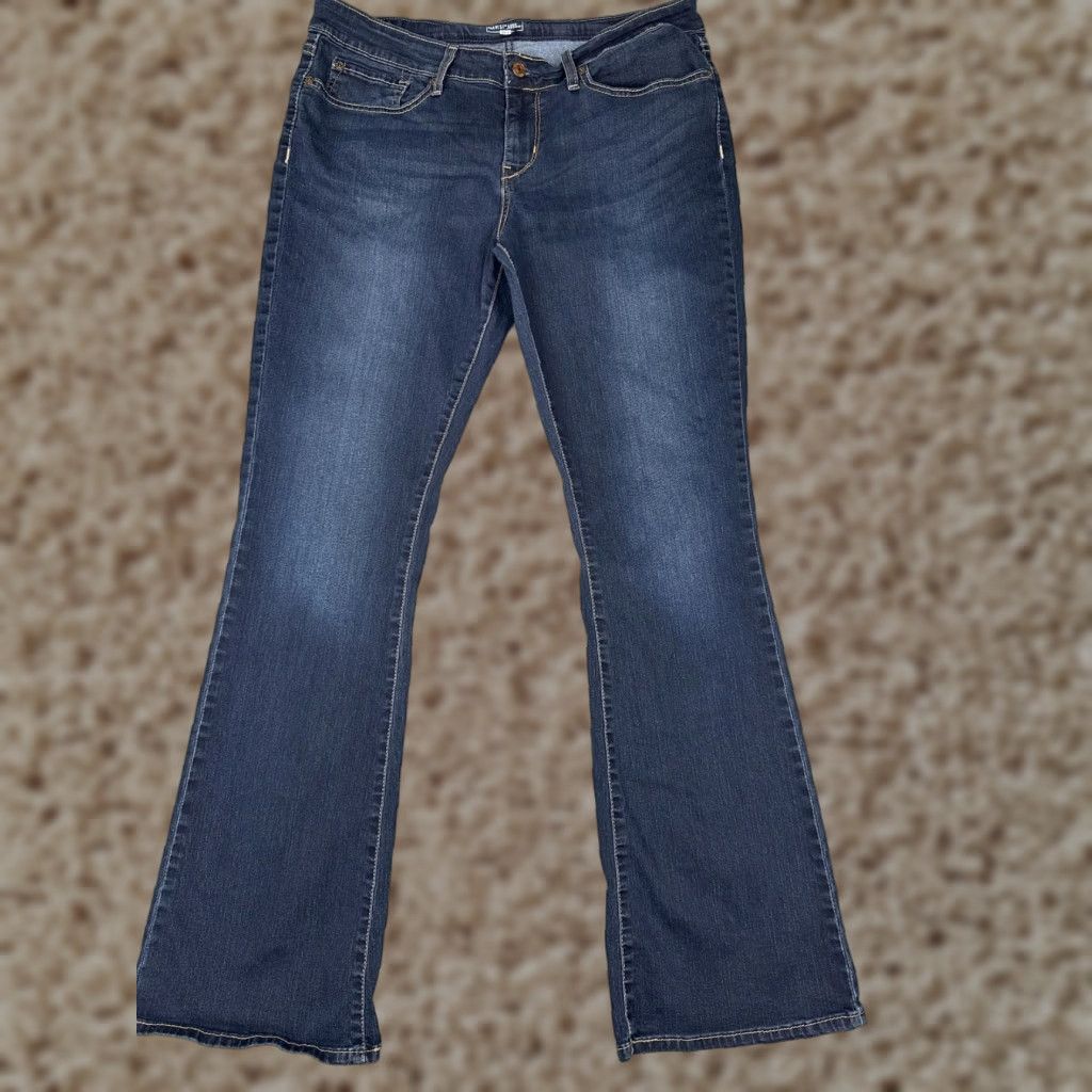 Vintage Levi Strauss Signature Jeans Womens 33x34 Dark Wash Bootcut Stretch Denim Size 38" / US 16 / IT 52 - 1 Thumbnail
