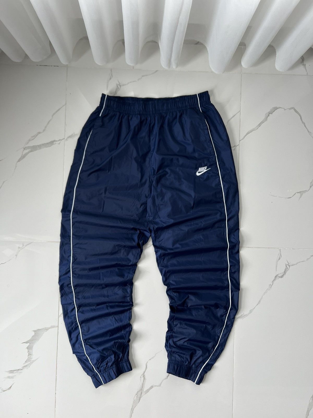 Nike × Vintage 90’s NIKE SWOOSH LOGO BAGGY TRACK PANTS Y2K GORPCORE Size US 34 / EU 50 - 1 Thumbnail