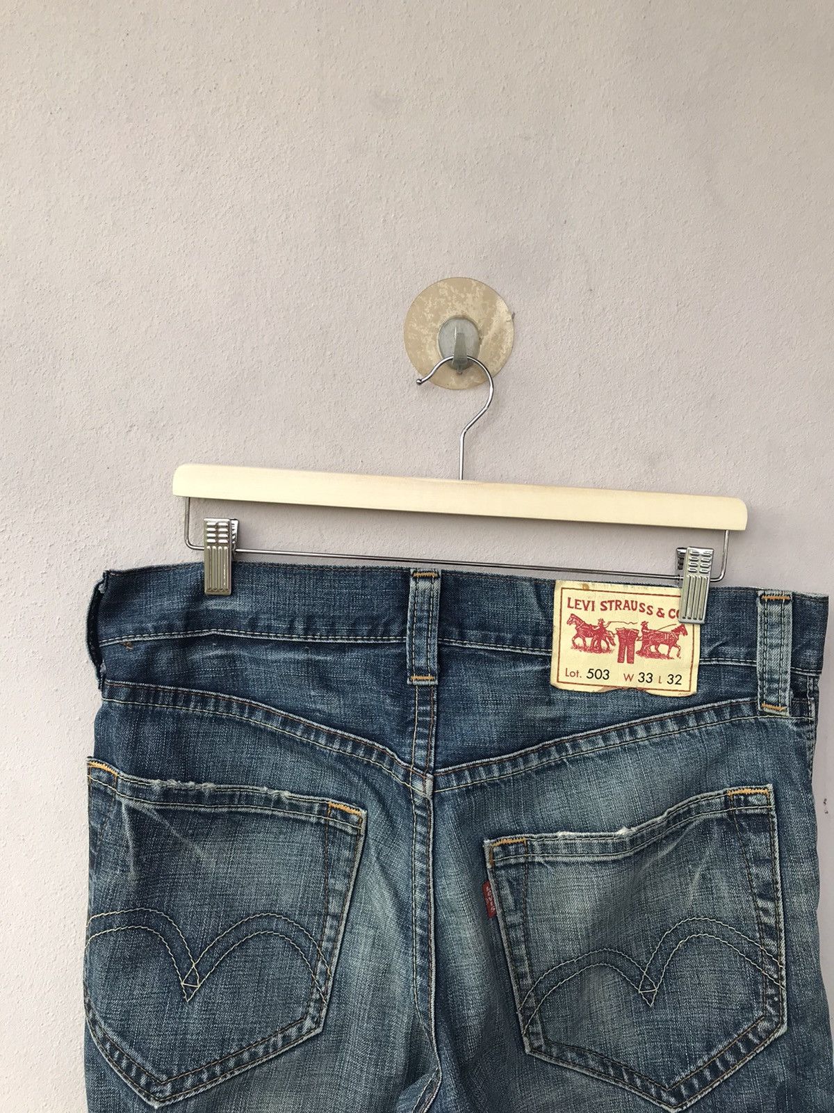 Levi's Vintage Levis 503 Distressed Denim Size US 35 - 8 Thumbnail