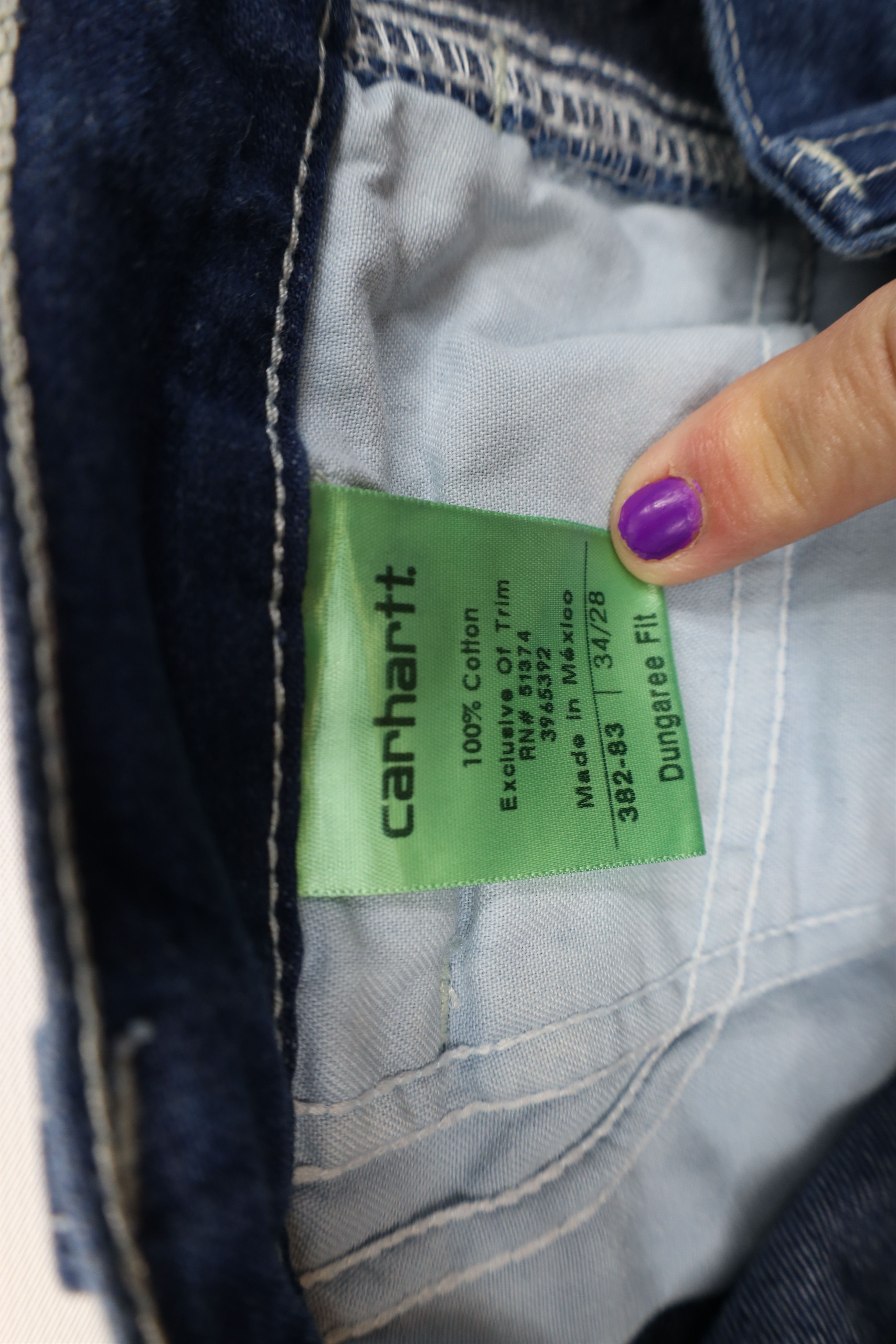 Carhartt Vintage Y2K Carhartt Wide Leg Dungaree Denim Jeans Blue Size US 34 / EU 50 - 7 Thumbnail