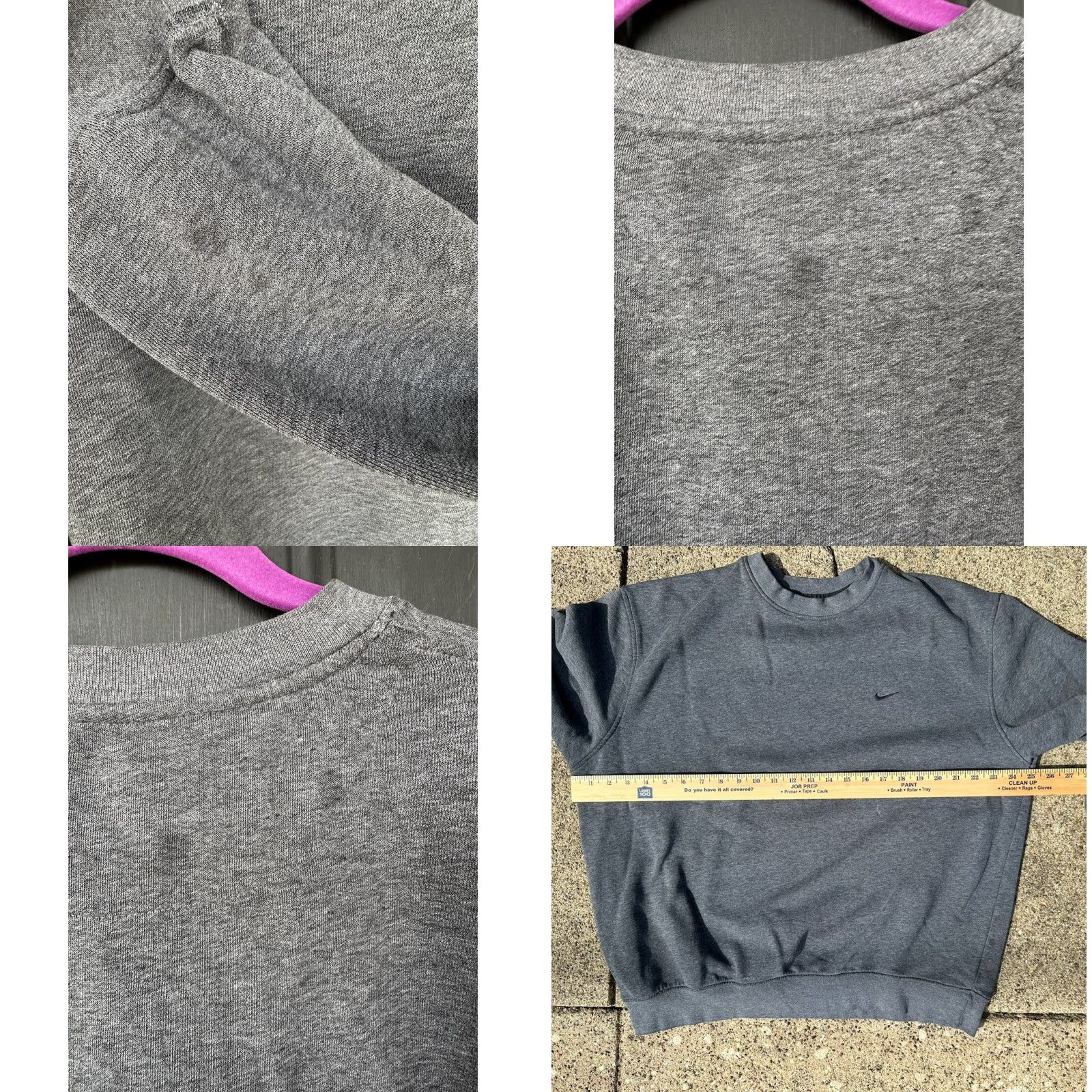 Nike VINTAGE Nike Sweatshirt Crewneck XL Gray Swoosh Mini Embroidered Logo 90s Y2K Sportswear Men Size US XL / EU 56 / 4 - 8 Thumbnail