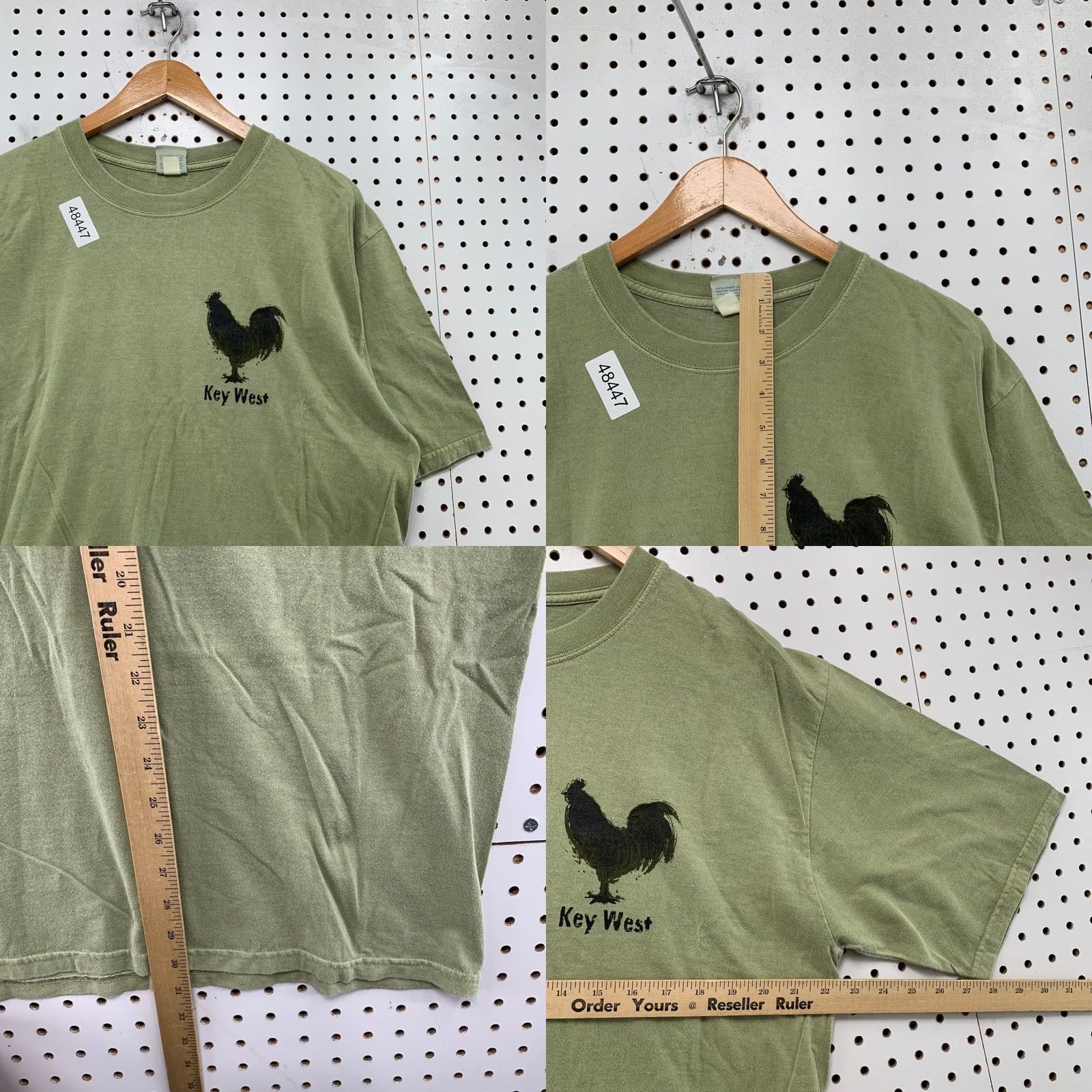 Vintage VINTAGE Crazy Shirts T-Shirt Mens Large Green Key West Rooster Hemp Dyed Size US L / EU 52-54 / 3 - 8 Thumbnail
