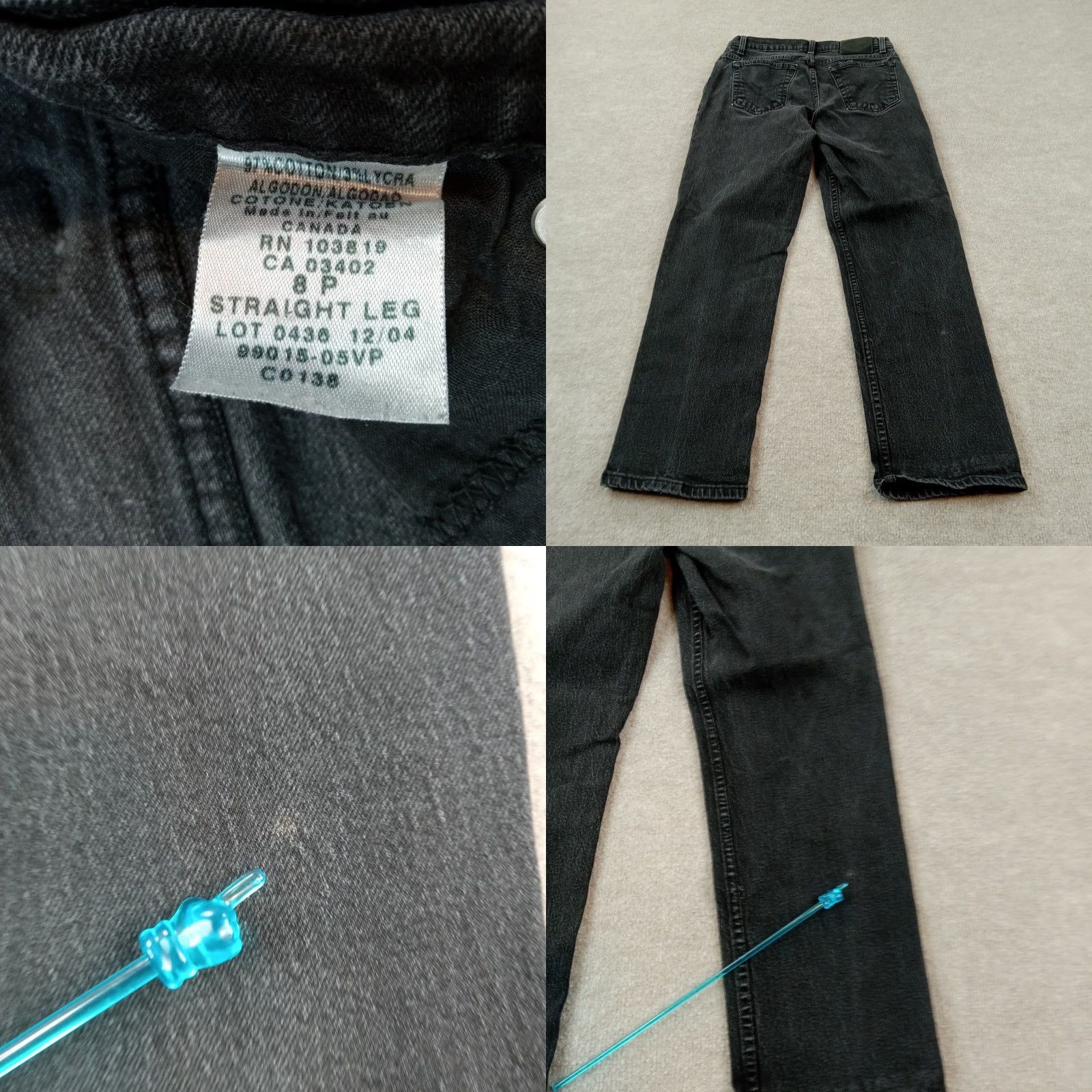 Harley Davidson Harley-Davidson Women's Black Denim Straight Leg Jeans 8P Petite Size 27" / US 4 / IT 40 - 8 Thumbnail