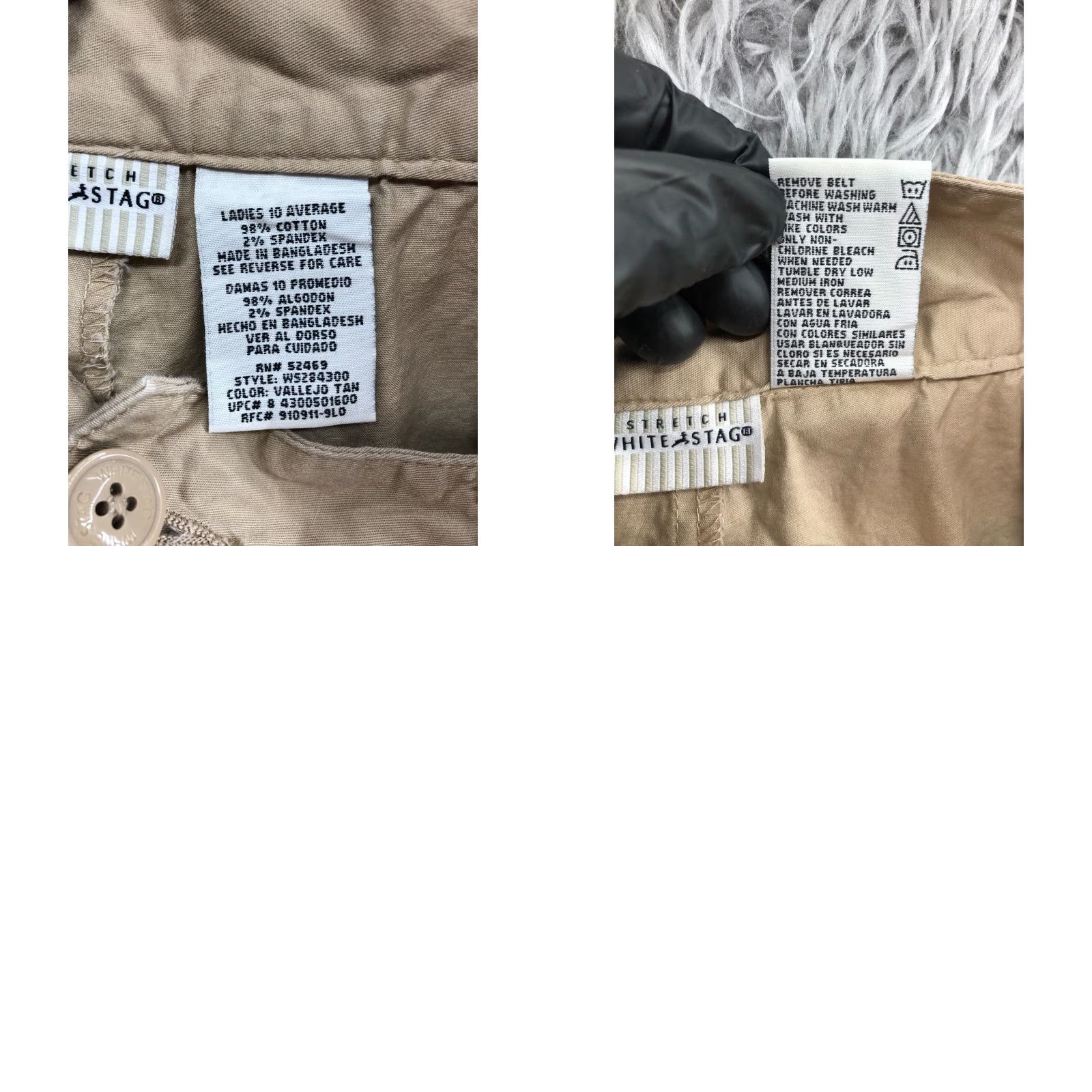 Vintage White Stag Skirt Womens Midi A-Line Casual 10 Beige White Stag Logo Lined Machine Washable Cotton Twill - Regular 10 Women’s Size 32" / US 10 / IT 46 - 8 Thumbnail