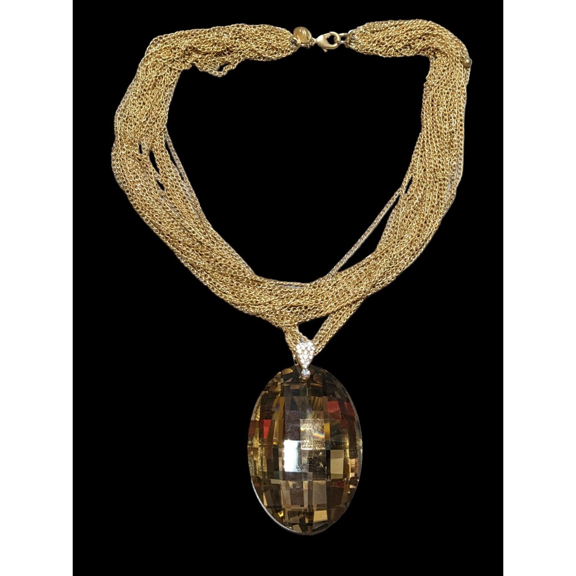 Other Charming Charlie Gold Glam Glass Necklace Size ONE SIZE - 1 Thumbnail