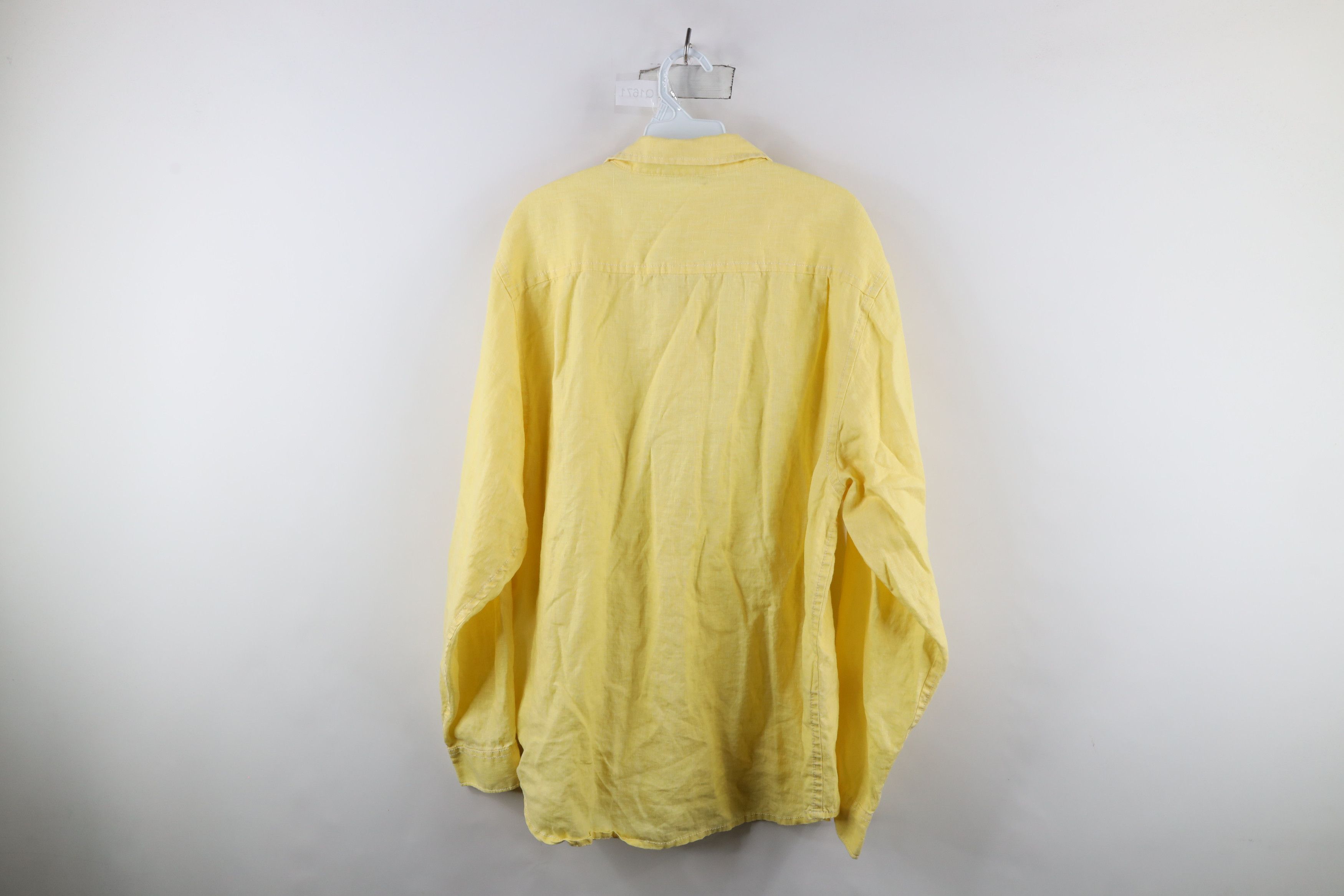 Tommy Bahama × Vintage Tommy Bahama Linen Long Sleeve Collared Button Shirt Yellow Size US L / EU 52-54 / 3 - 12 Thumbnail