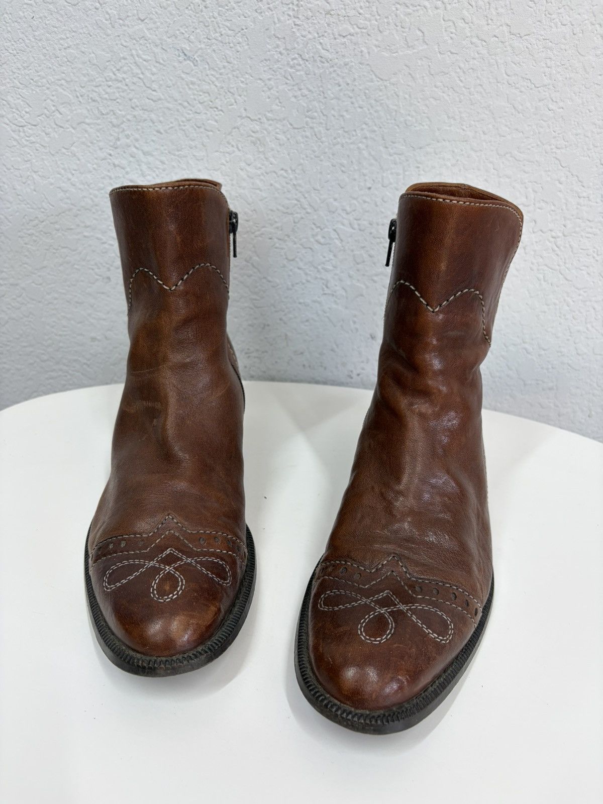 If Six Was Nine Vintage Y2K Guidi CCP Style Distressed Leather Biker Boots Size US 7 / EU 40 - 7 Thumbnail
