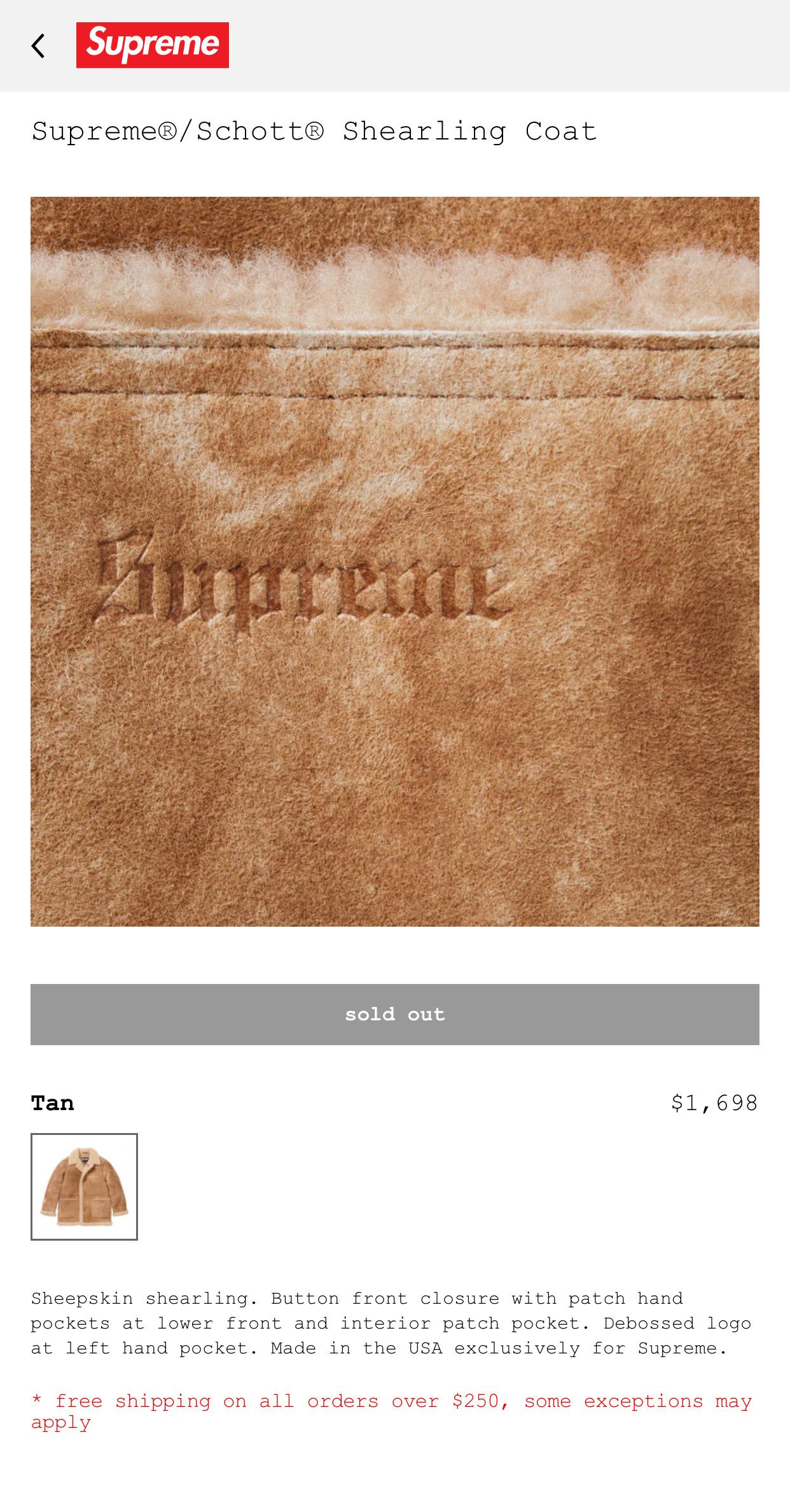 Supreme Supreme Schott Shearling Coat Size US M / EU 48-50 / 2 - 12 Thumbnail