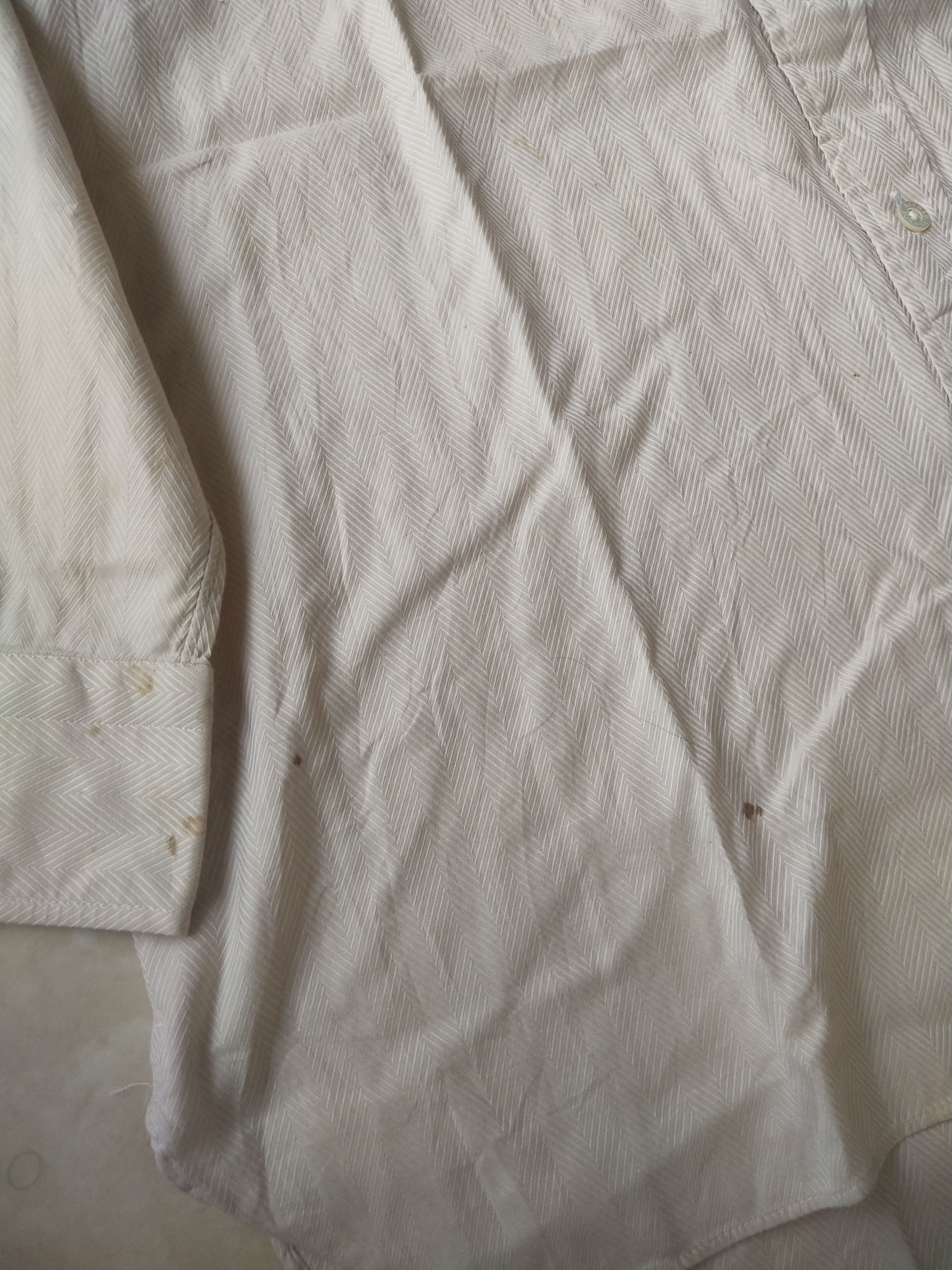 Alfred Dunhill Vintage Dunhill Japan Made Herringbone Cotton Shirt Size US L / EU 52-54 / 3 - 6 Thumbnail