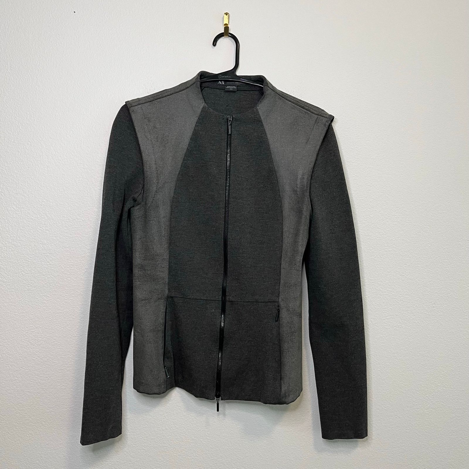 Armani Exchange Armani Exchange Gray Faux Leather Puff Shoulder Jacket - M Size M / US 6-8 / IT 42-44 - 1 Thumbnail
