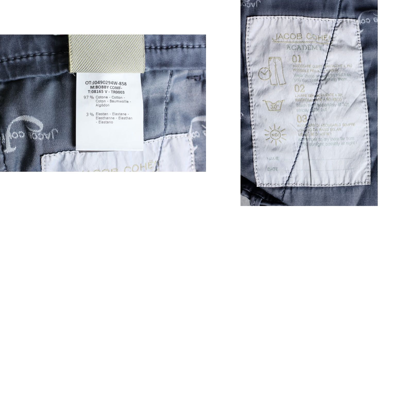Jacob Cohen JACOB COHEN ACADEMY BOBBY Comfort Stretch Chino Trousers Men 32 Regular Blue Cotton Elastane Slim 30x30 DZ7778 Size US 32 / EU 48 - 8 Thumbnail