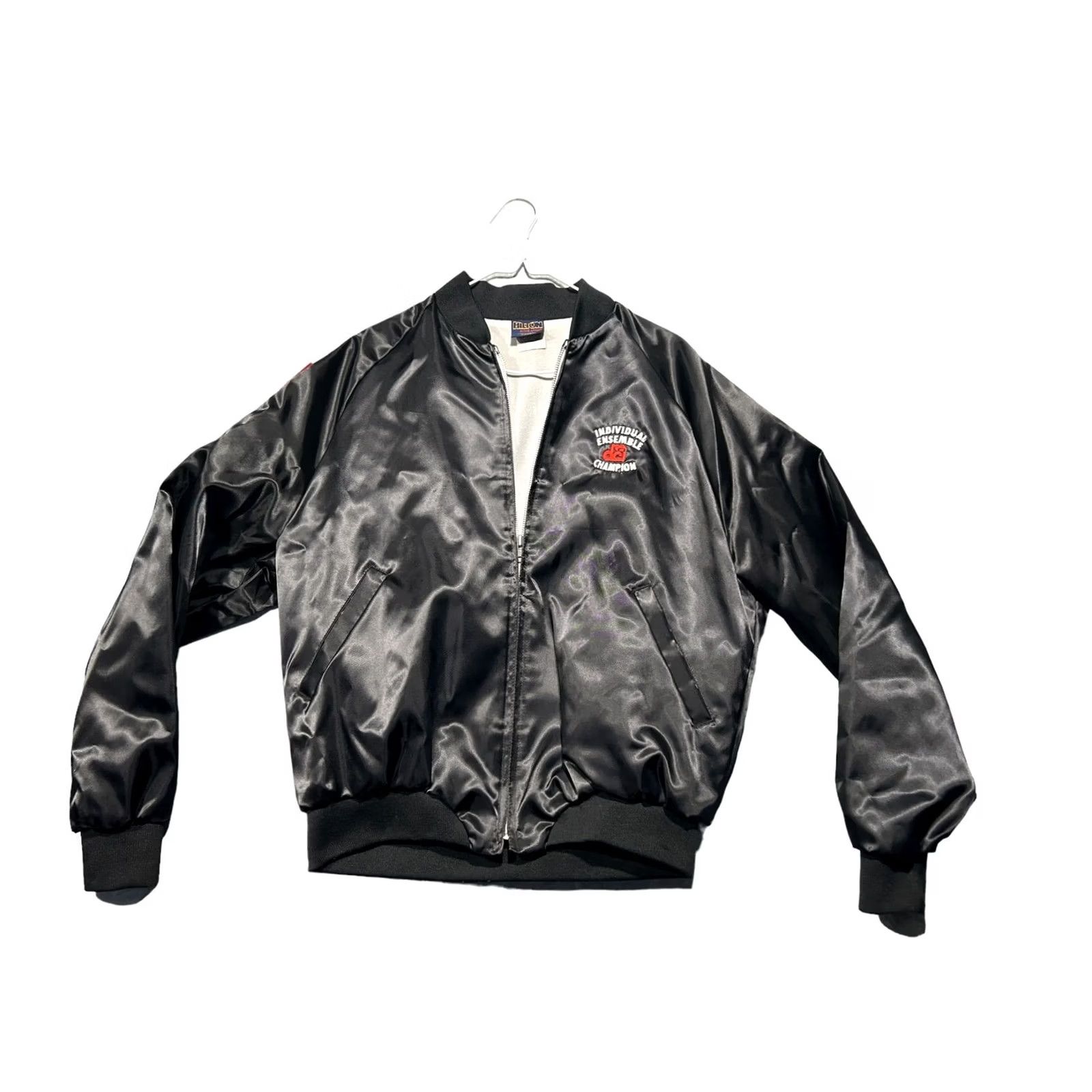 Vintage VINTAGE Hilton Varsity Jacket Bomber Black USA Made Mid-Length Jacket Mens L Nylon Size US L / EU 52-54 / 3 - 5 Thumbnail