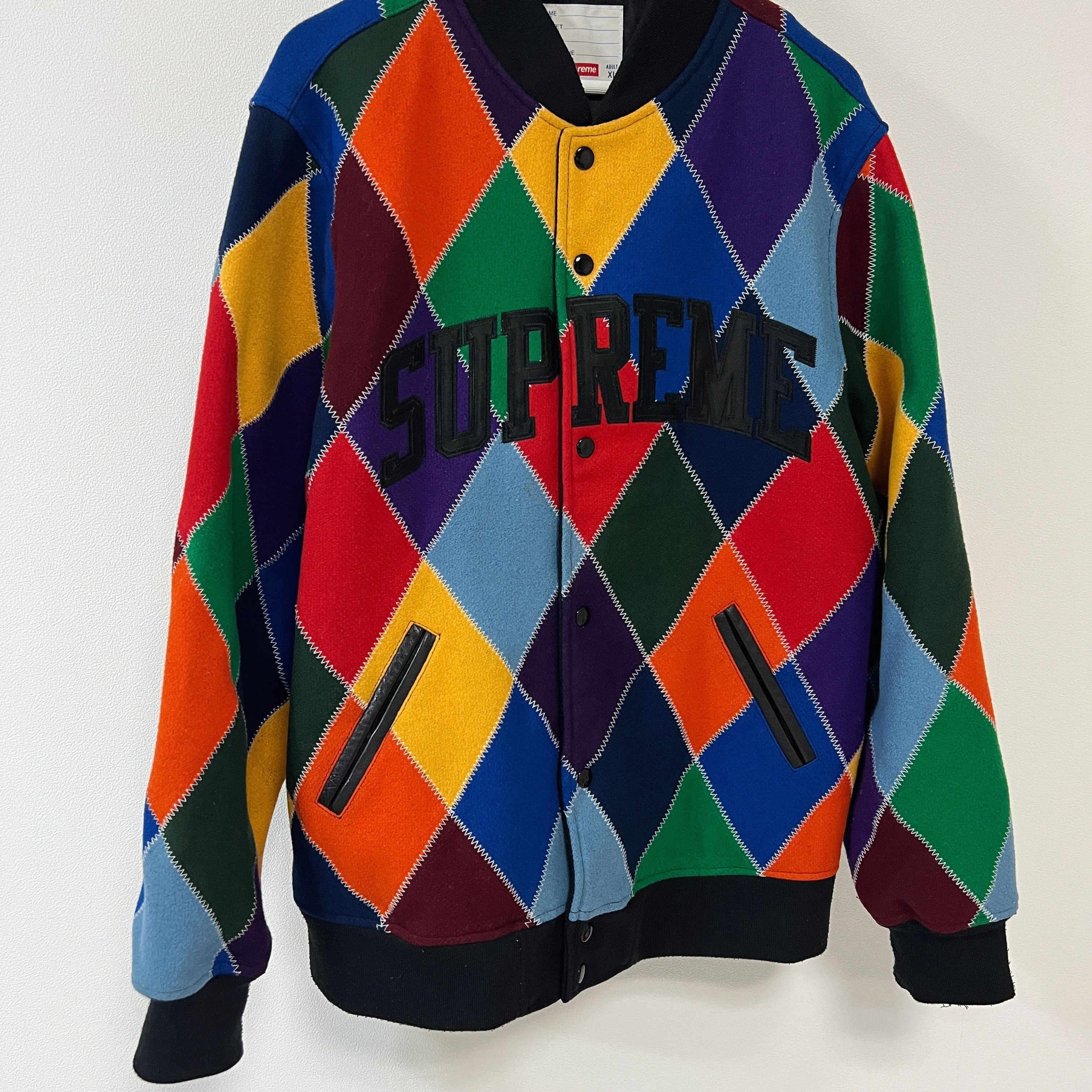 Supreme Supreme 15FW Harlequin Wool Varsity Jacket Multi Size US XL / EU 56 / 4 - 4 Thumbnail