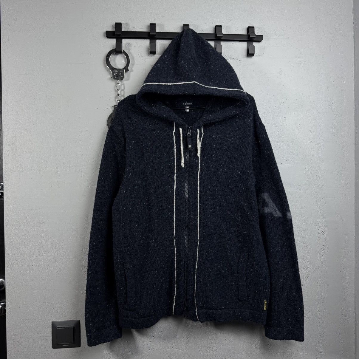 Emporio Armani Vintage Zip Hoodie Wool Armani Jeans Avant Garde Jacket Size US XL / EU 56 / 4 - 1 Thumbnail