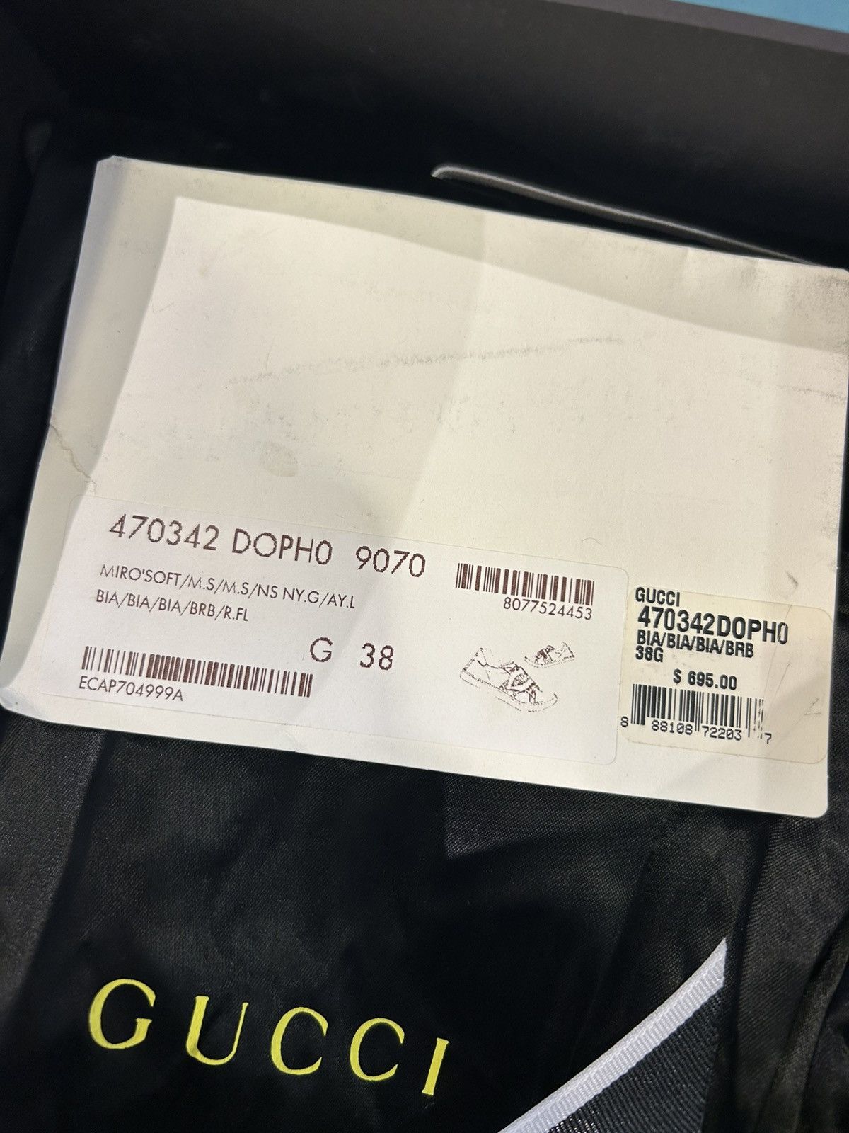 Gucci Gucci Ace "Blind For Love" Flatbottom Sneaker Size US 5 / EU 37 - 12 Thumbnail
