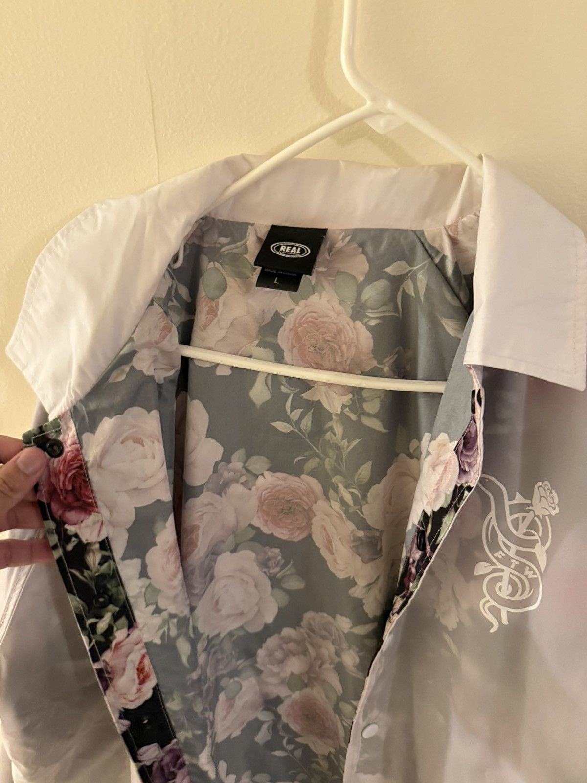 Vintage Floral Snake skater Windbreaker Size US L / EU 52-54 / 3 - 3 Thumbnail